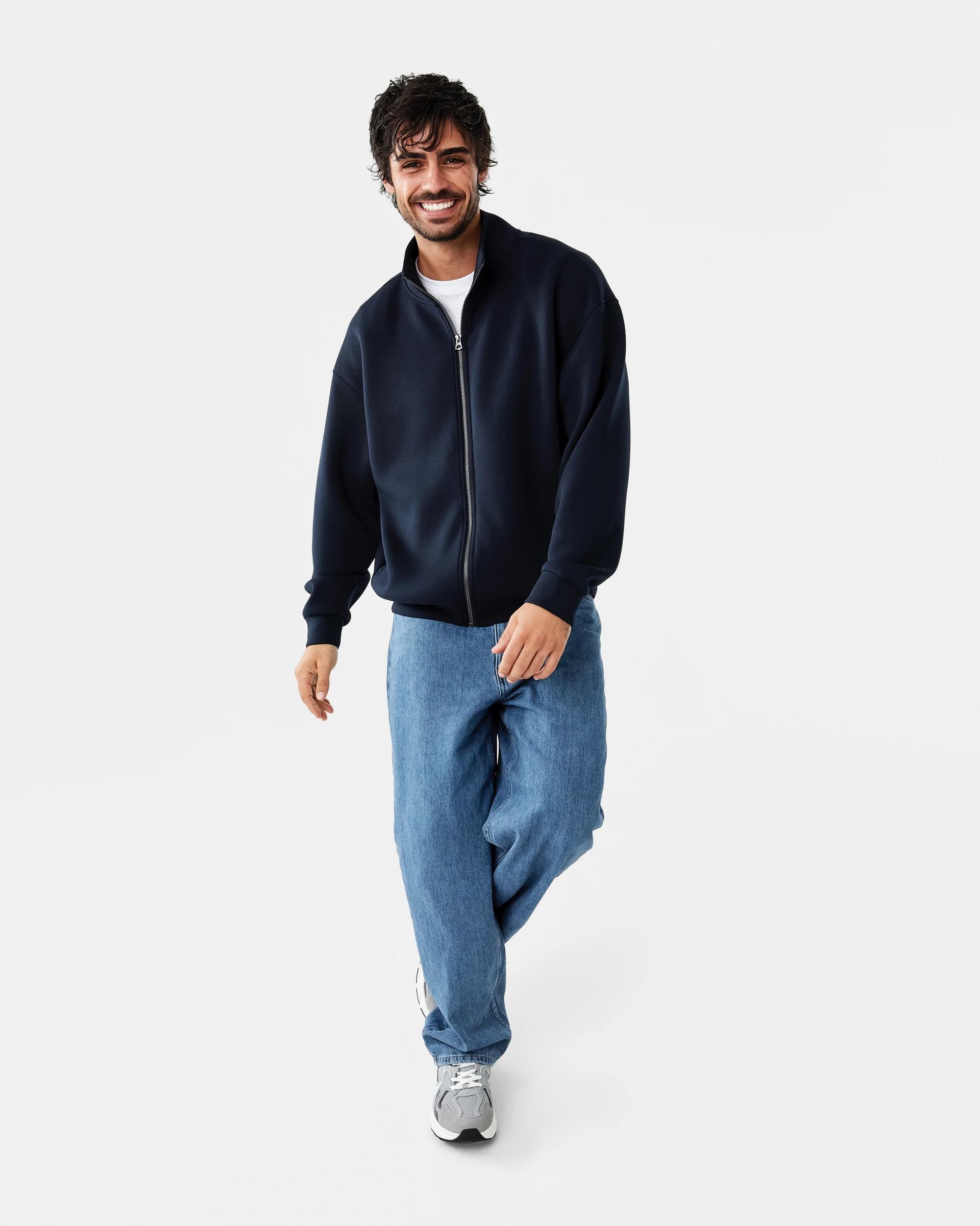 3 Scuba Funnel Neck Zip Through Sweatshirt Sky Cptn, 3 of 9