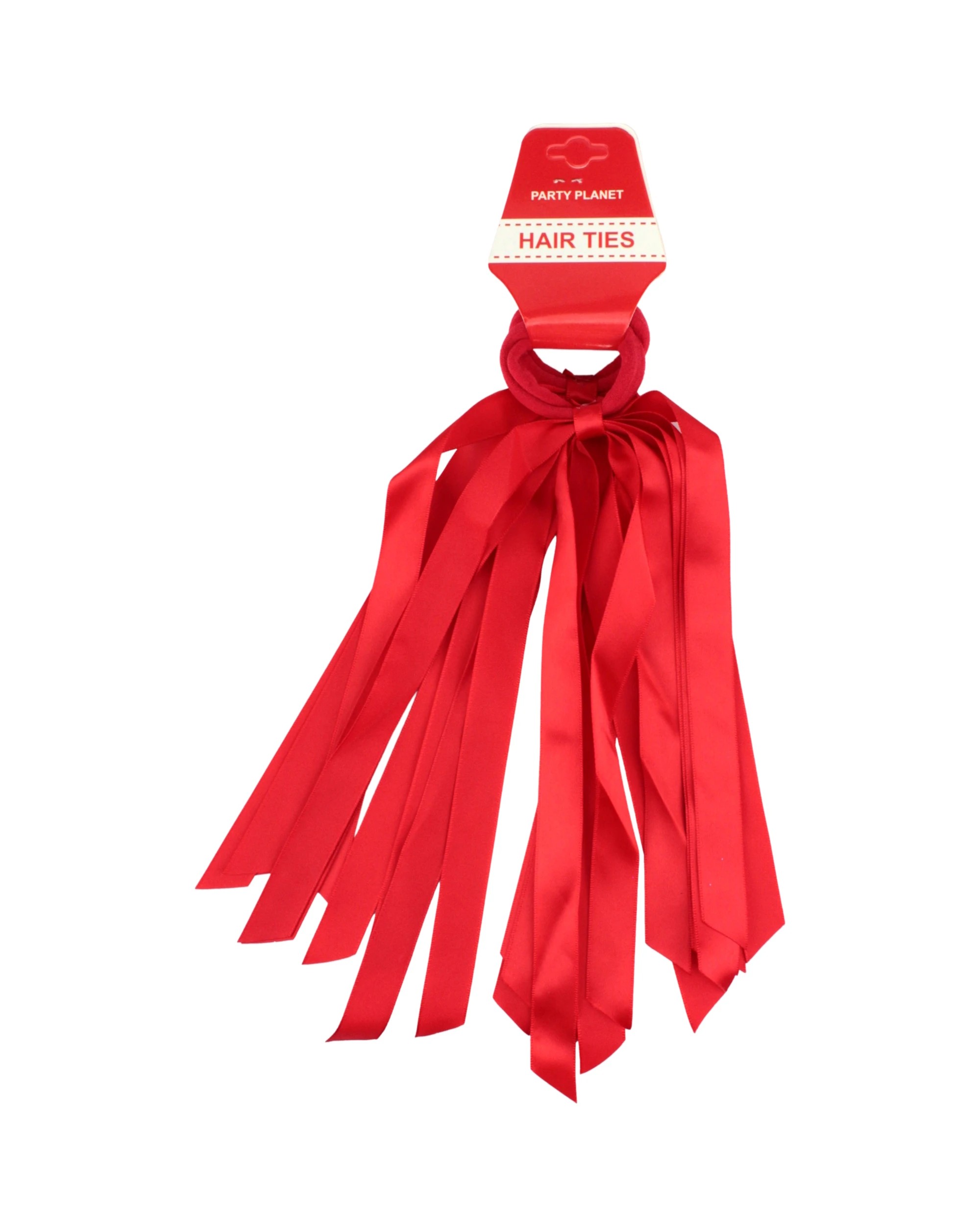 2 Oceana Ribbon Hair Ties Pack of 2 - Red, 2 of 3