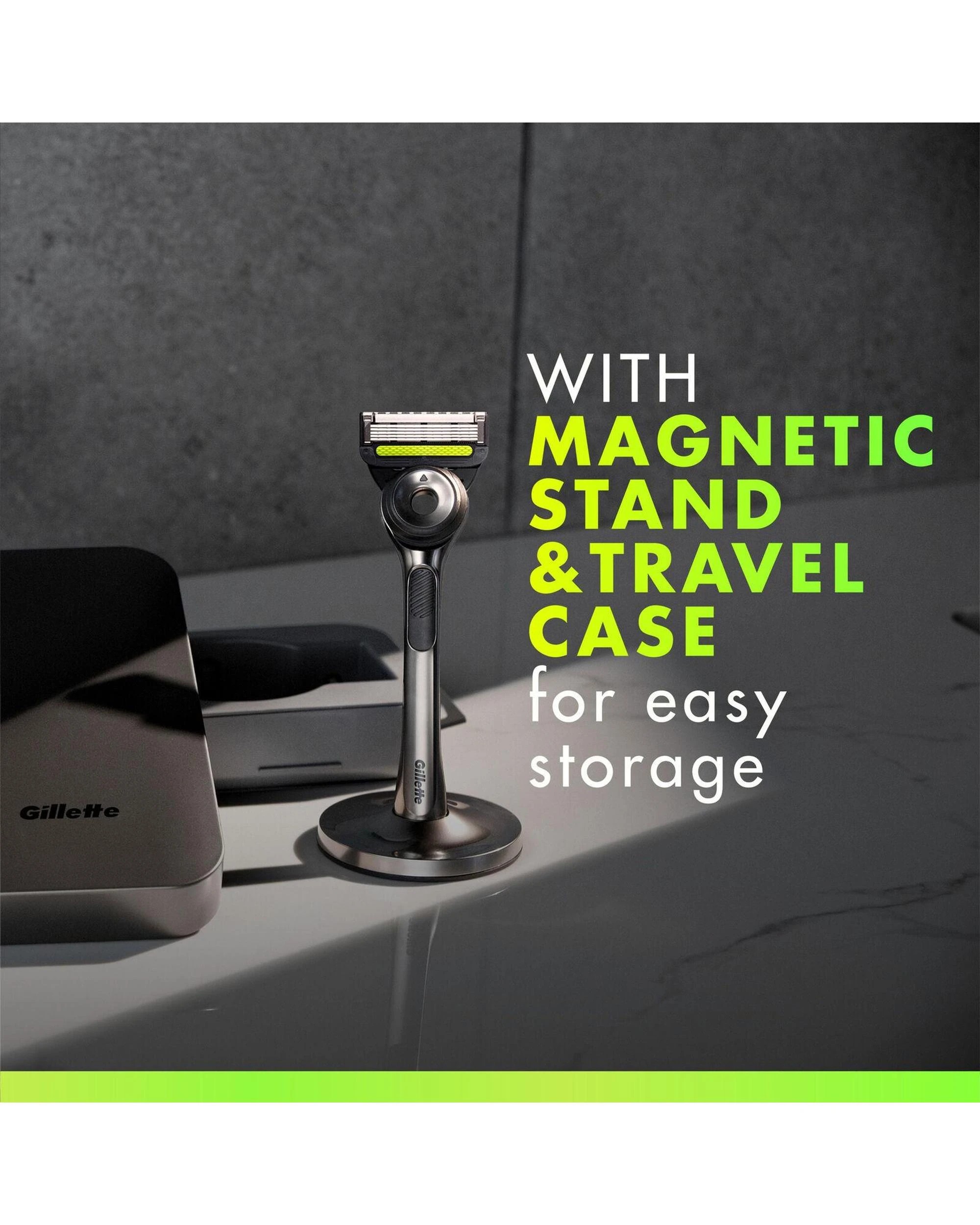 4 Gillette Labs Exfoliating Razor Handle with Magnetic Stand + 2 Refill Blades, 4 of 6