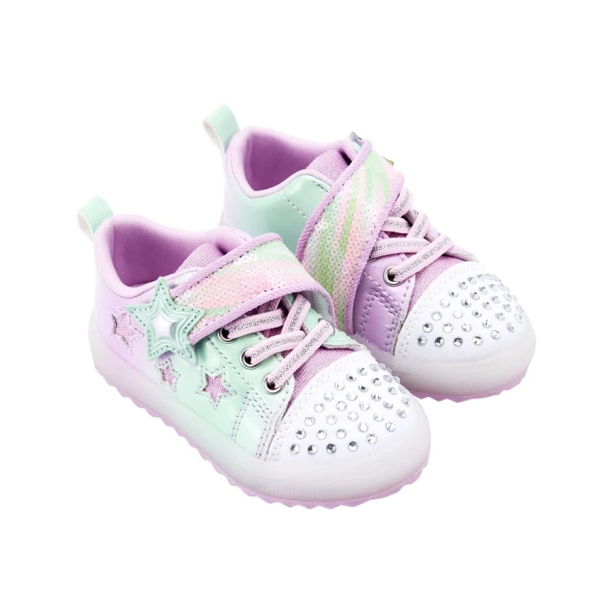 1 Baby Sneakers SOFT OMBRE GREEN PINK, 1 of 6