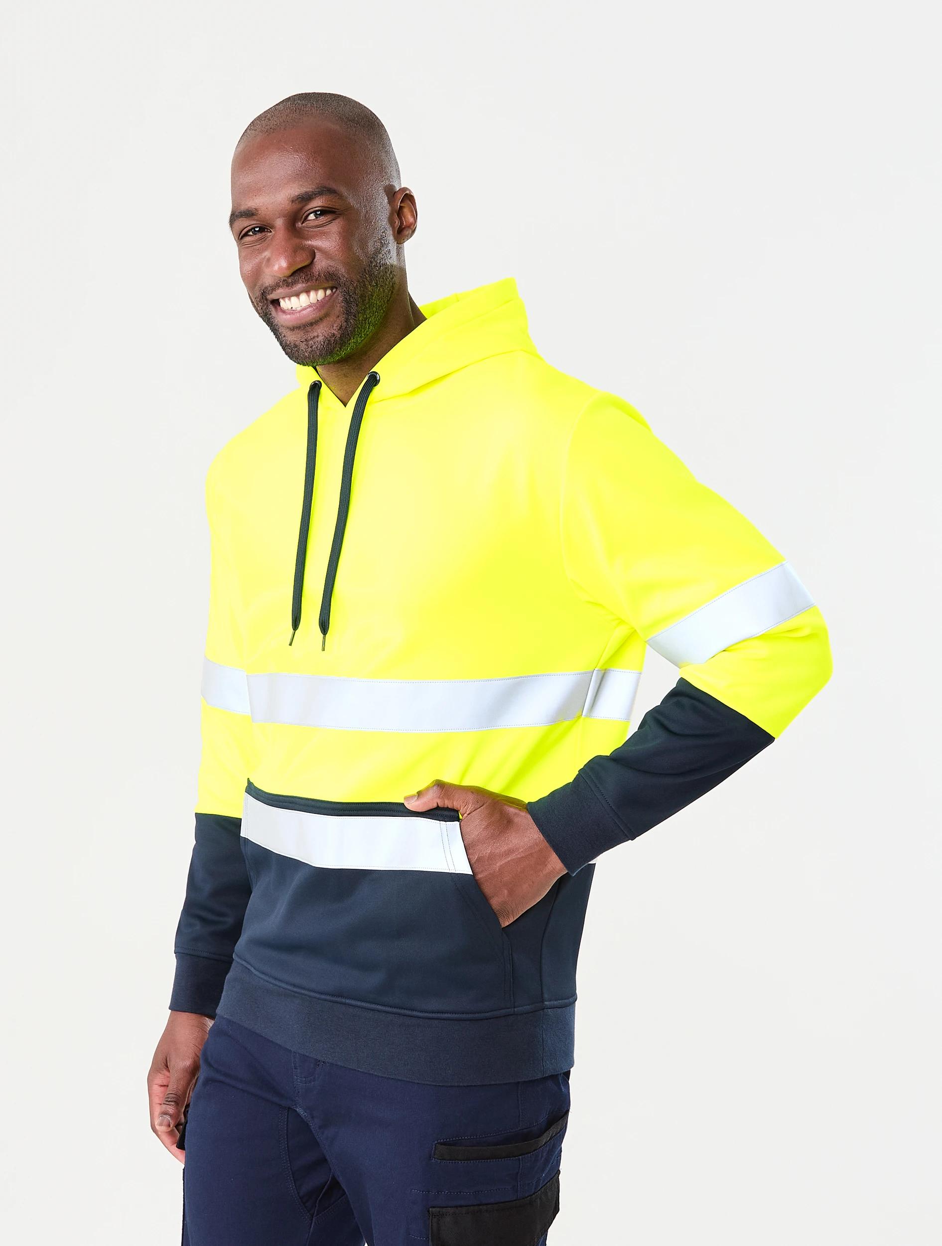 2 Workwear Hi-Visibility Pullover Hoodie Yellow, 2 of 6