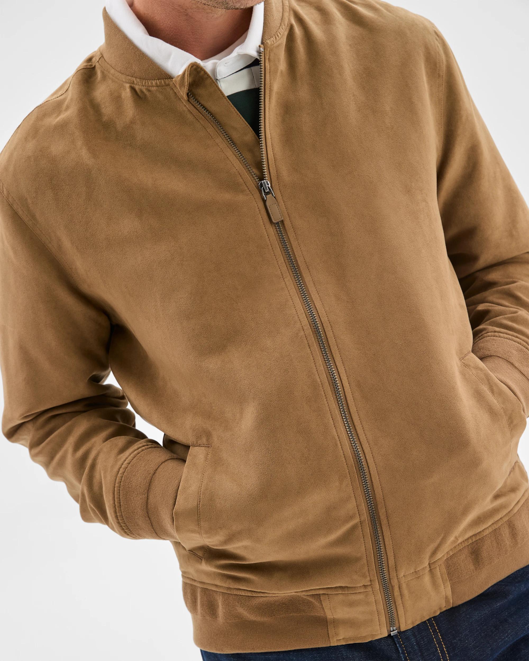 6 Target Man Faux Suede Bomber Jacket TAN, 6 of 7