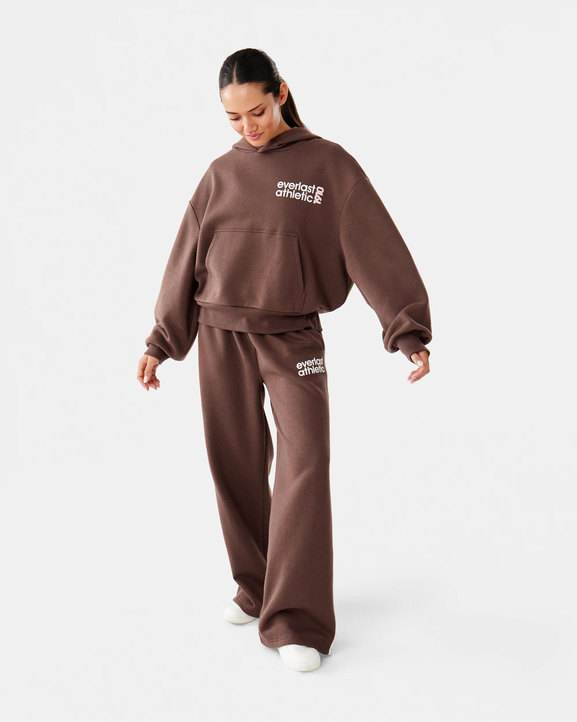 2 Everlast Womens Mid Length Cinch Hoodie Choc, 2 of 10