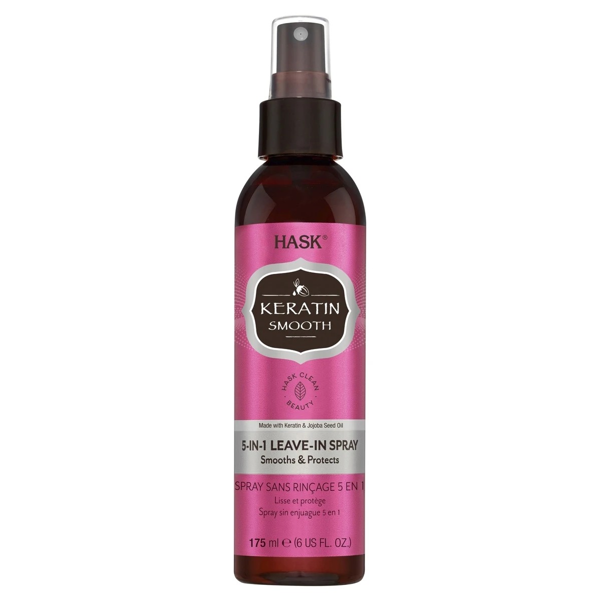 1 HASK Keratin Smooth 5-in-1 Leave-in Spray 175ml - Keratin and Jojoba Seed Oil, 1 of 5