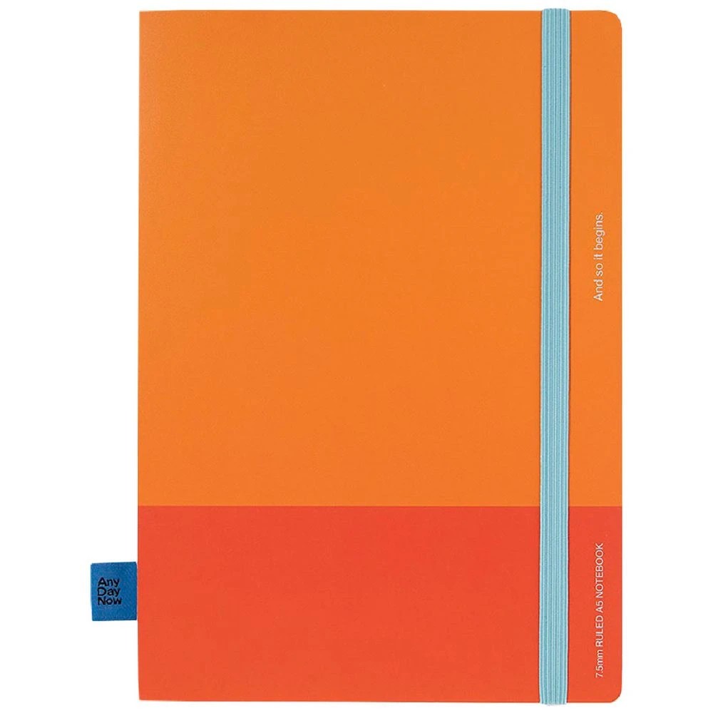 2 Any Day Now Bound Brights A5 Ruled Notebook Orange and Red, 2 of 5