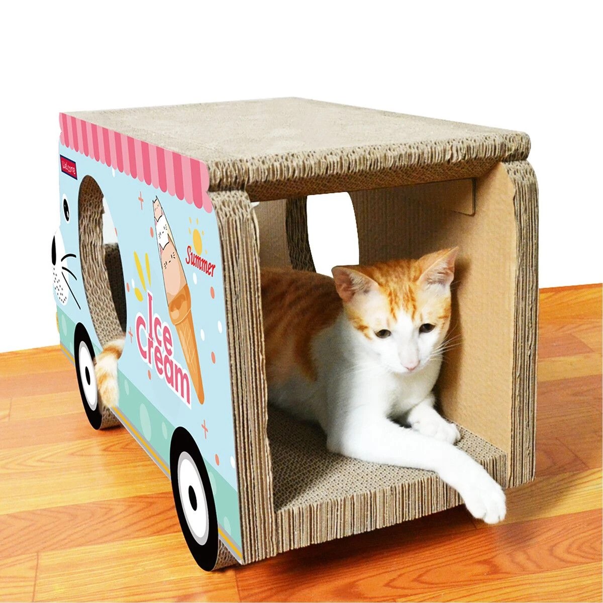 3 Pet Scene Cat Scratching Post Toy Bed Scratcher Corrugated Cardboard, 3 of 6