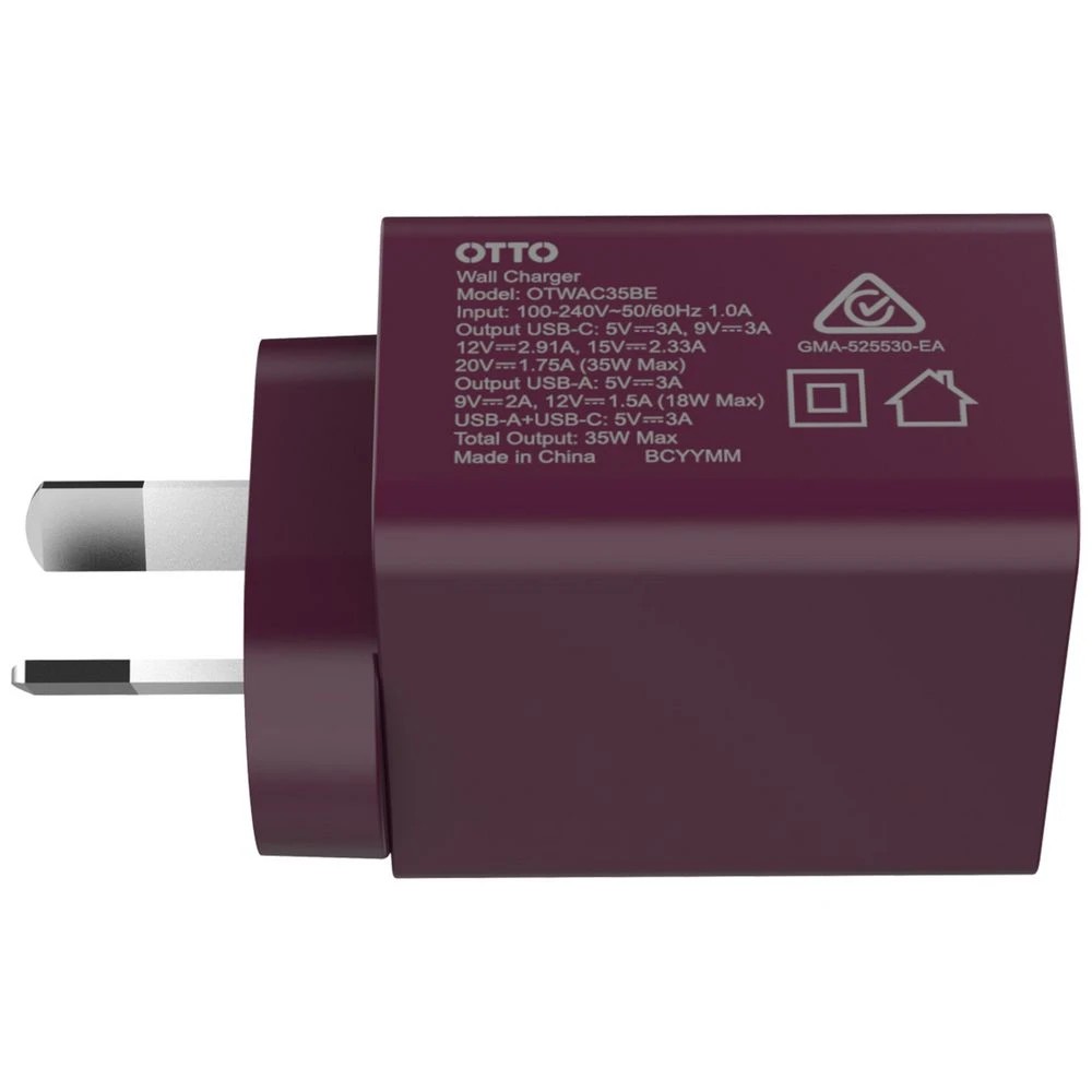 4 Otto USB-A and USB-C GAN Wall Charger Burgundy, 4 of 8
