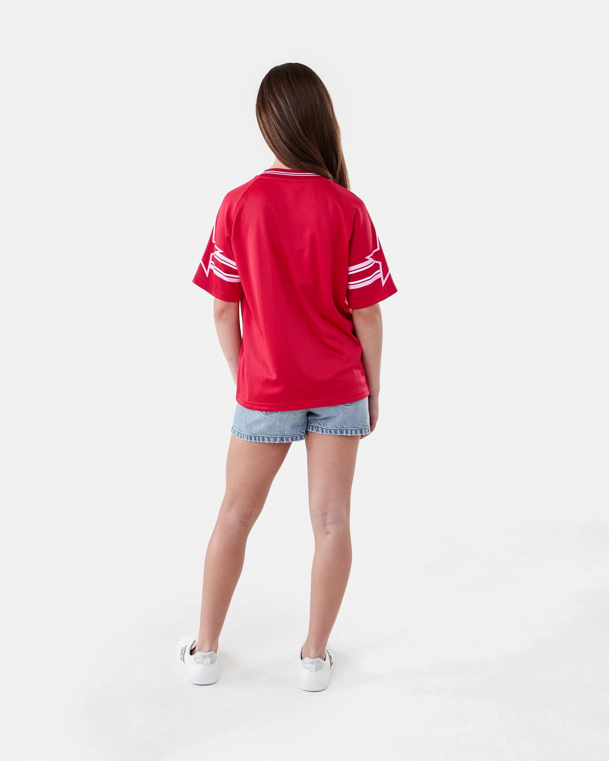 7 V-Neck Mesh Printed T-shirt Red Ny, 7 of 7