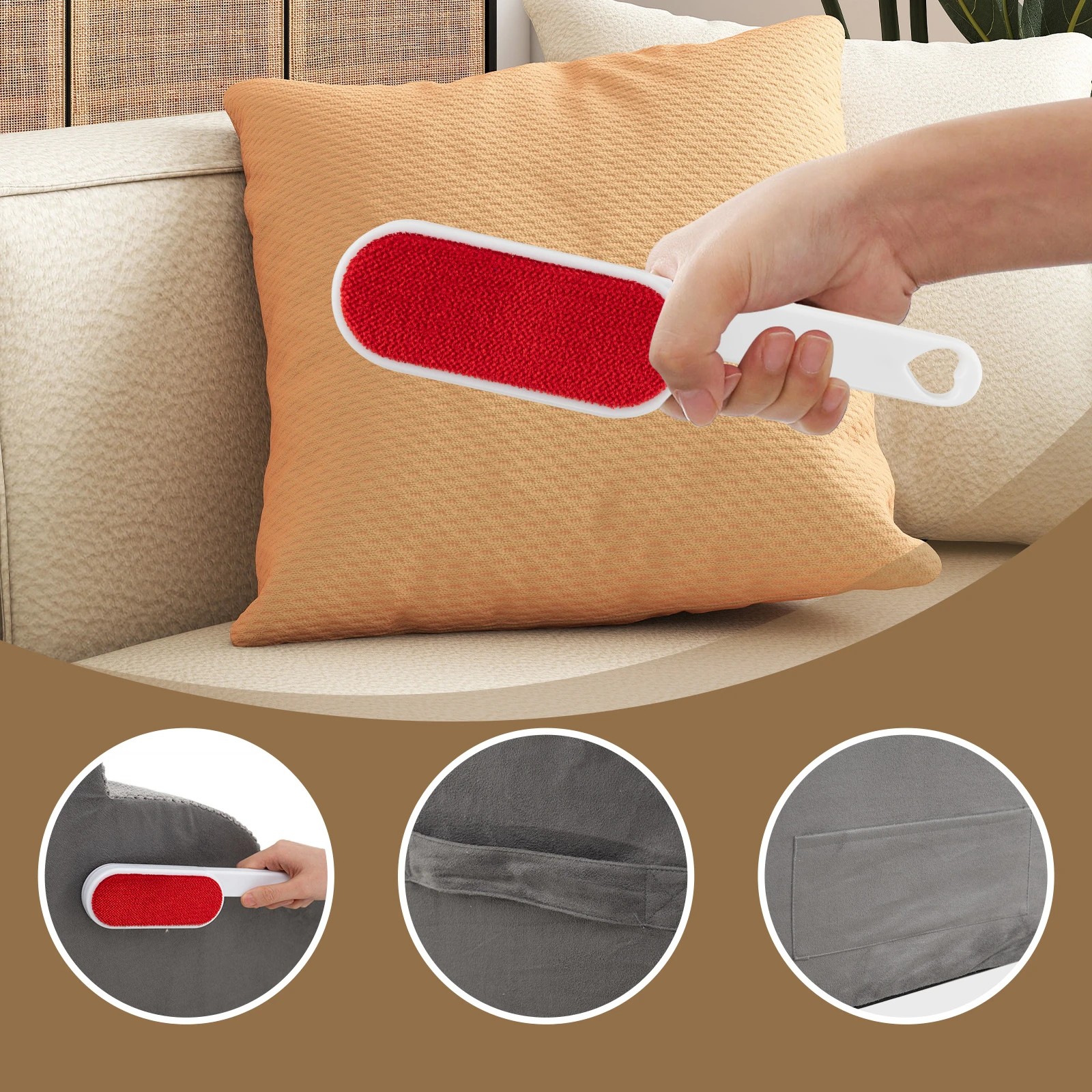 3 Costway 4-Step Dog Ramp Foam Pet Stair w/Storage Pocket & Handle - Grey, 3 of 7