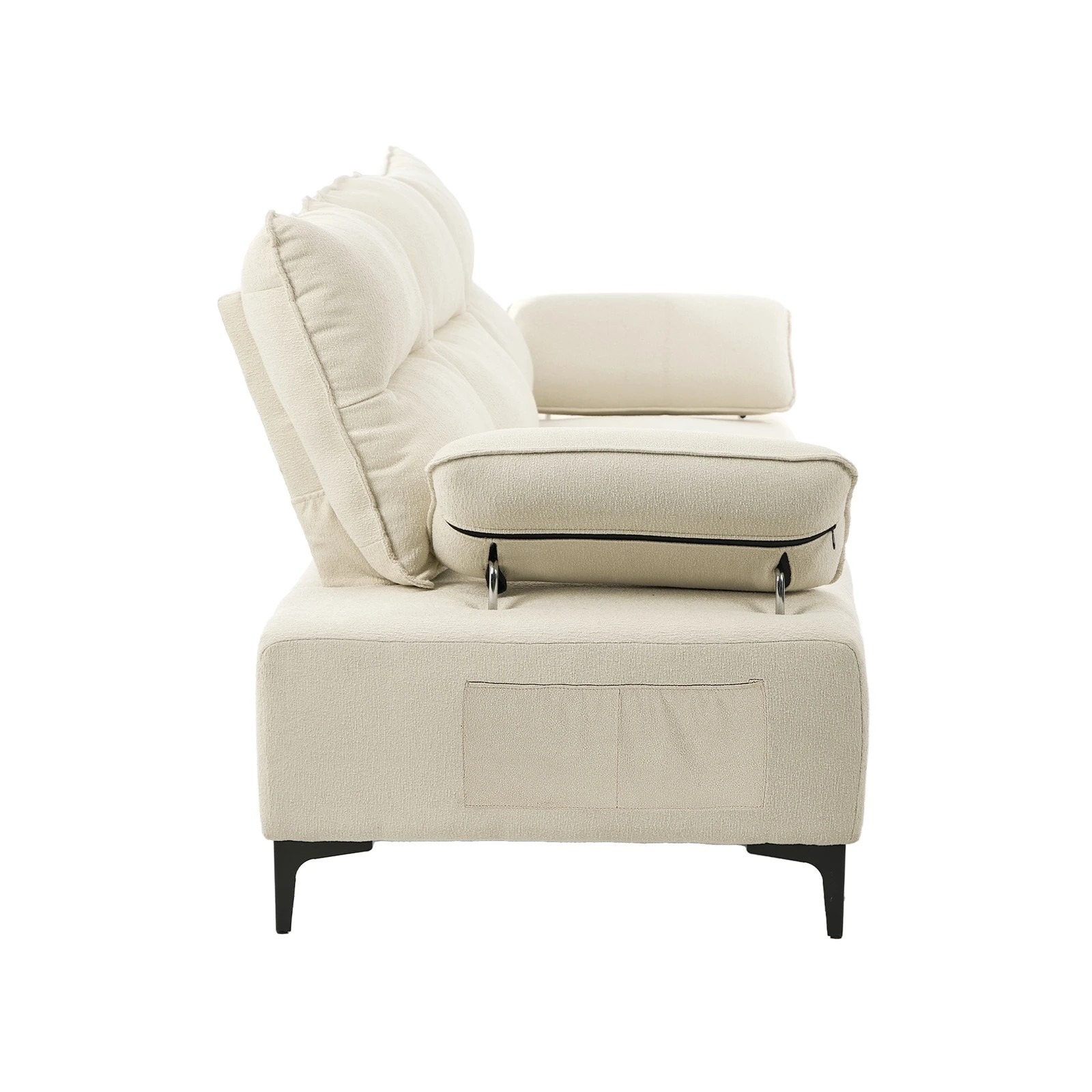 9 Oikiture 3 Seater Couch Sofa Chenille - Beige, 9 of 10