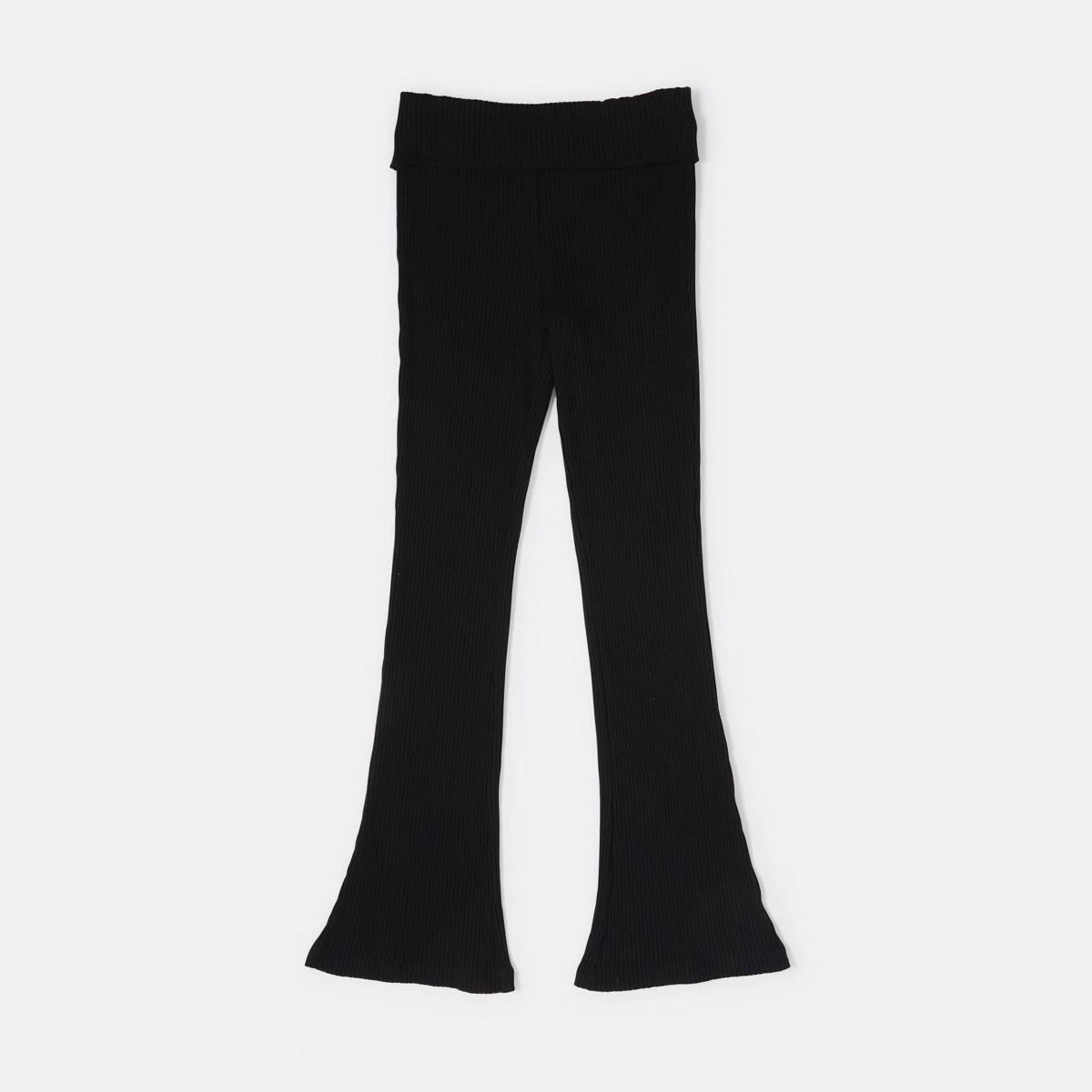 7 Rib Roll Waist Leggings Black, 7 of 8