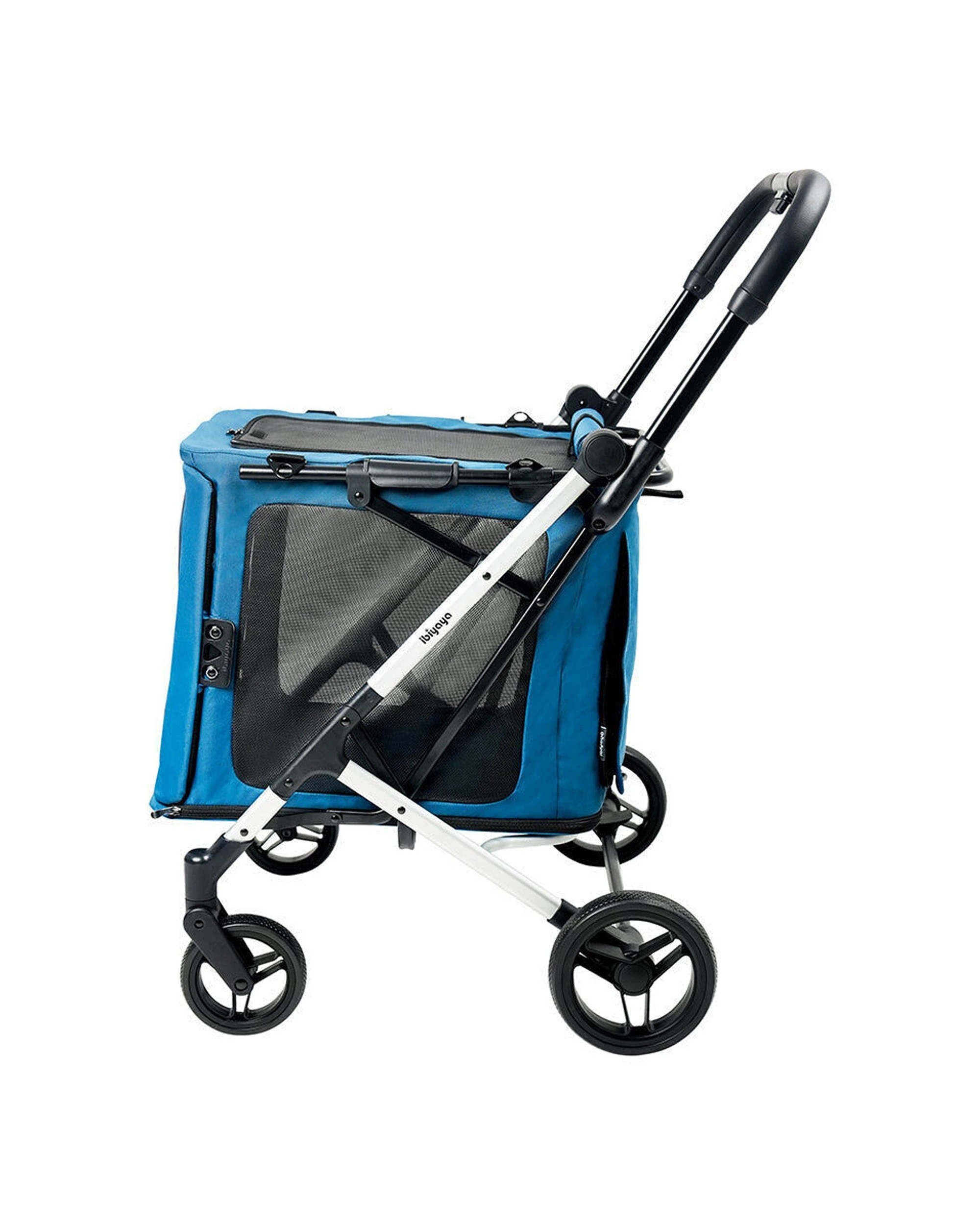 3 Ibiyaya Bigbuddy Folding Pet Stroller Crate Carrier Combo For Large Dogs - Blue, 3 of 7