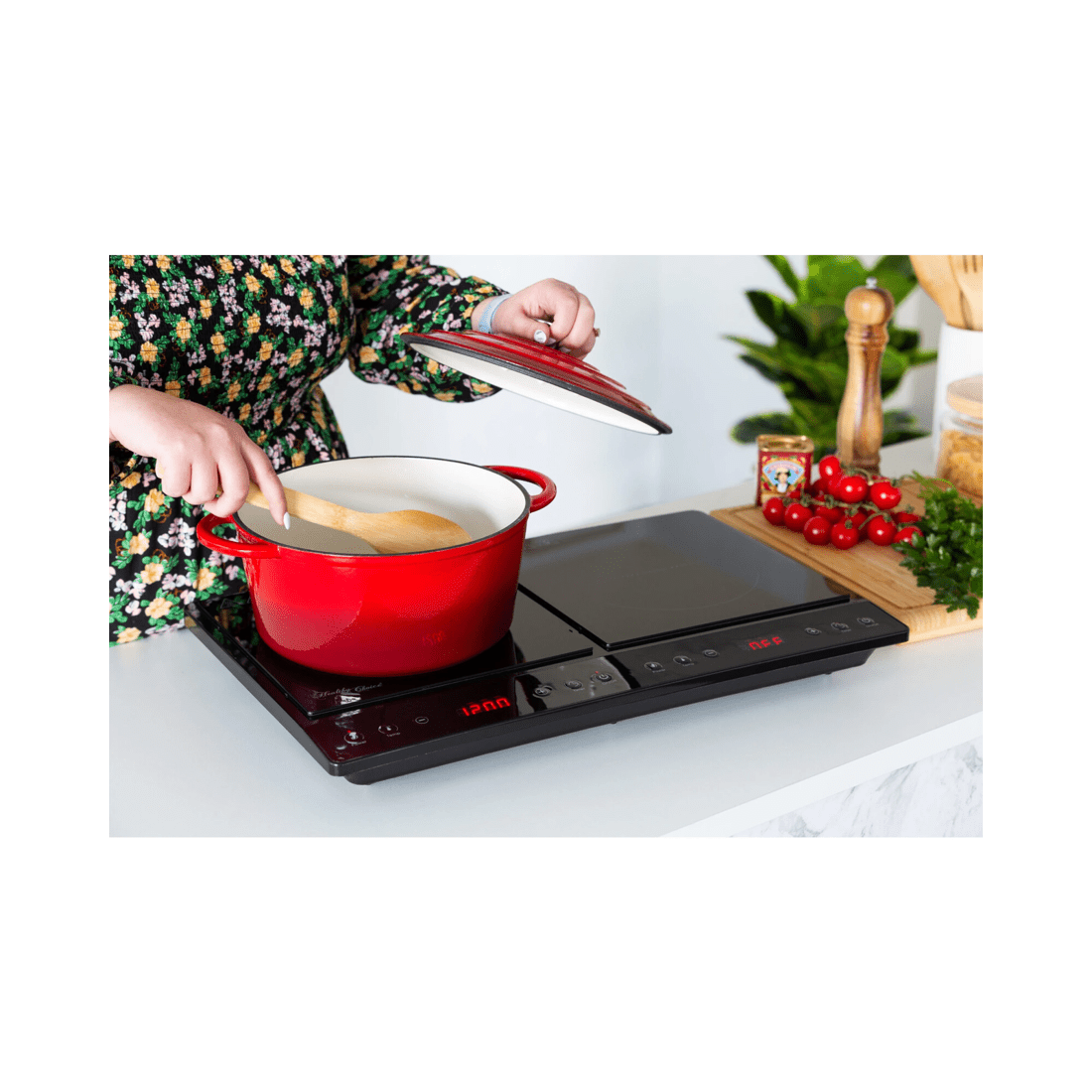 2 Healthy Choice Double Induction Cooker w/ 2 Plates, 240C, 1000- 1400W, 2 of 8
