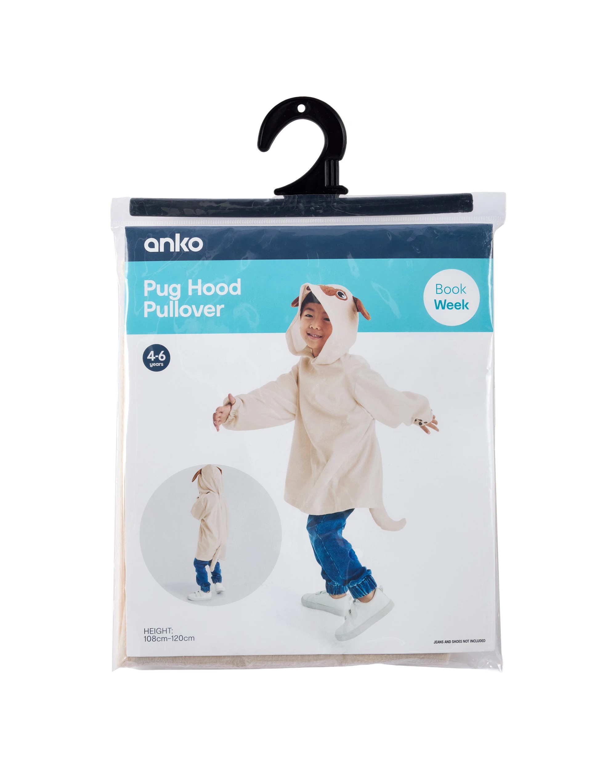 9 Pug Hood Pullover Costume - Ages 4-6, 9 of 10