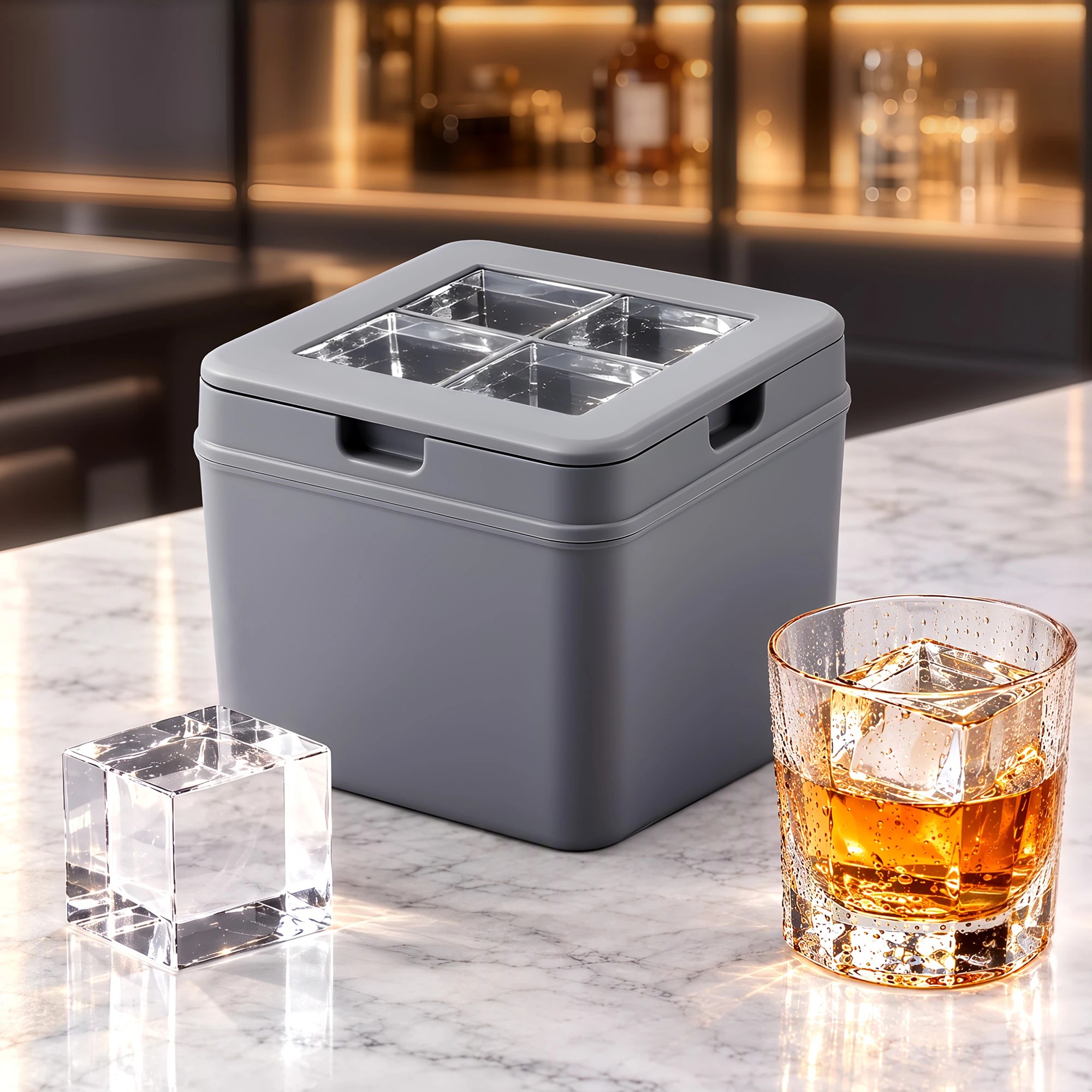 Artiss 5cm Ice Mold Whiskey Large Square Ice Cube Tray - Grey - Kmart