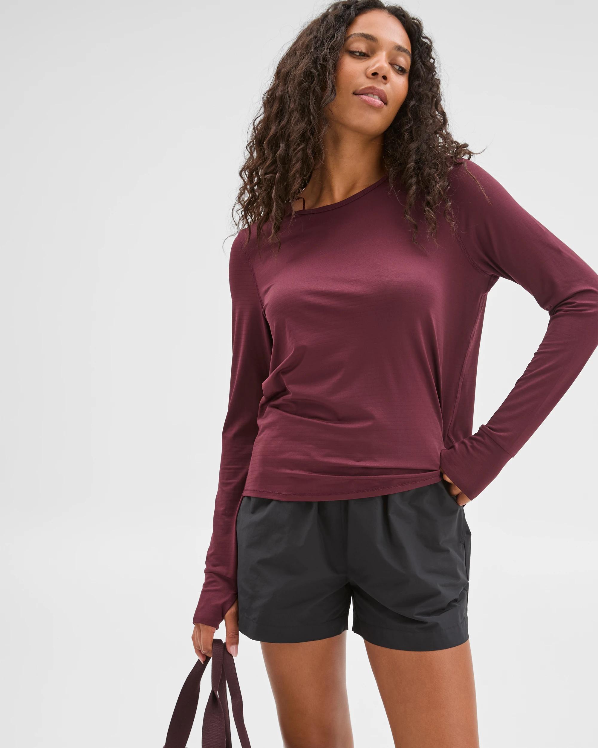 2 Target Active Active Long Sleeve Running T-Shirt WINE, 2 of 6