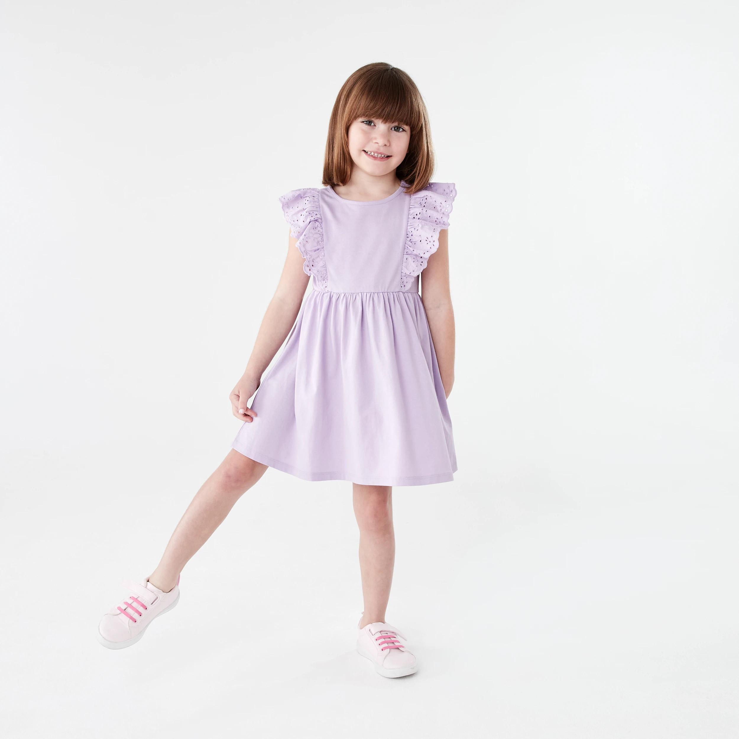 6 Frill Sleeve Dress PASTEL LILAC, 6 of 7