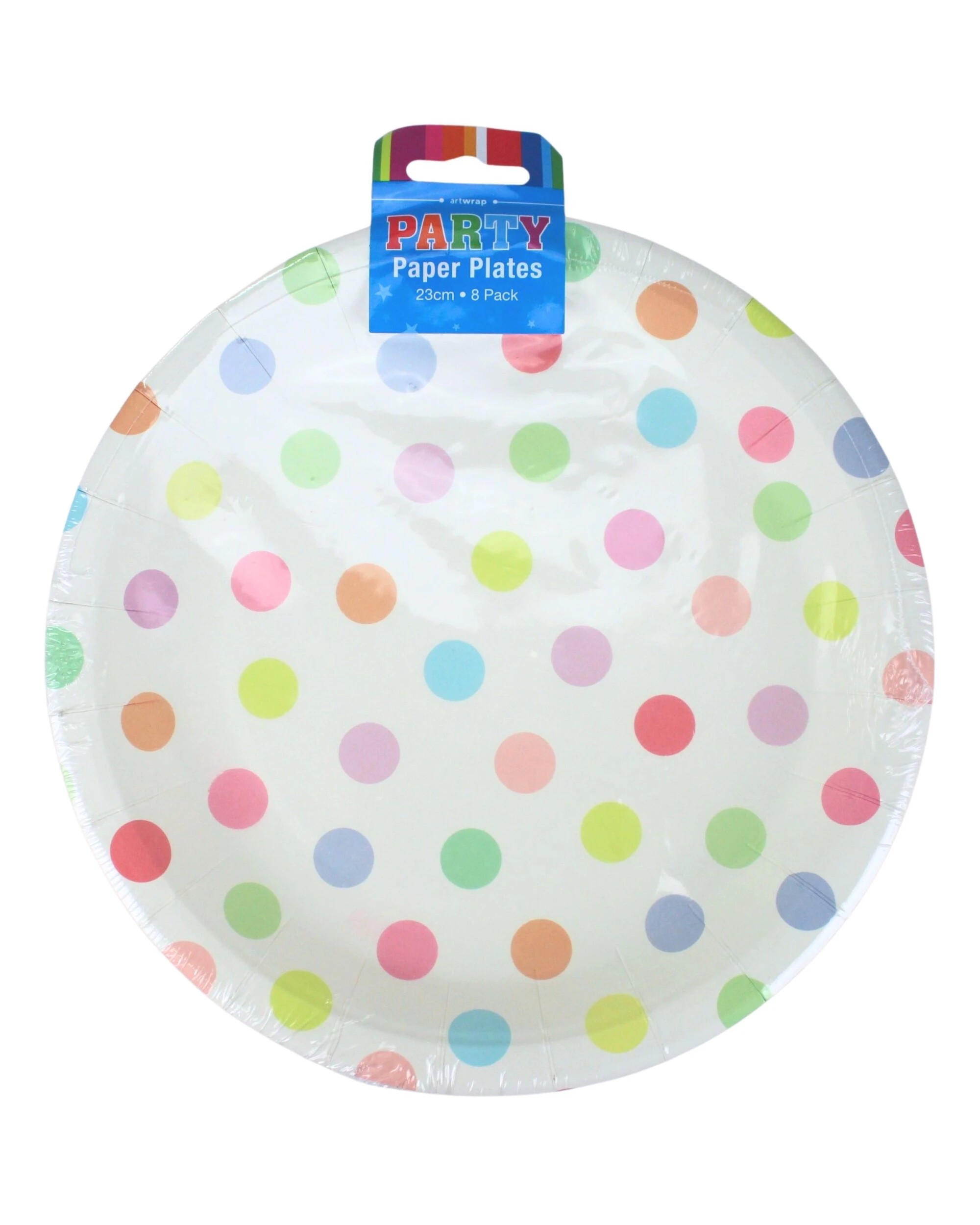 2 Design Group Pastel and White Large Paper Plates Pack of 8 - Multi, 2 of 3