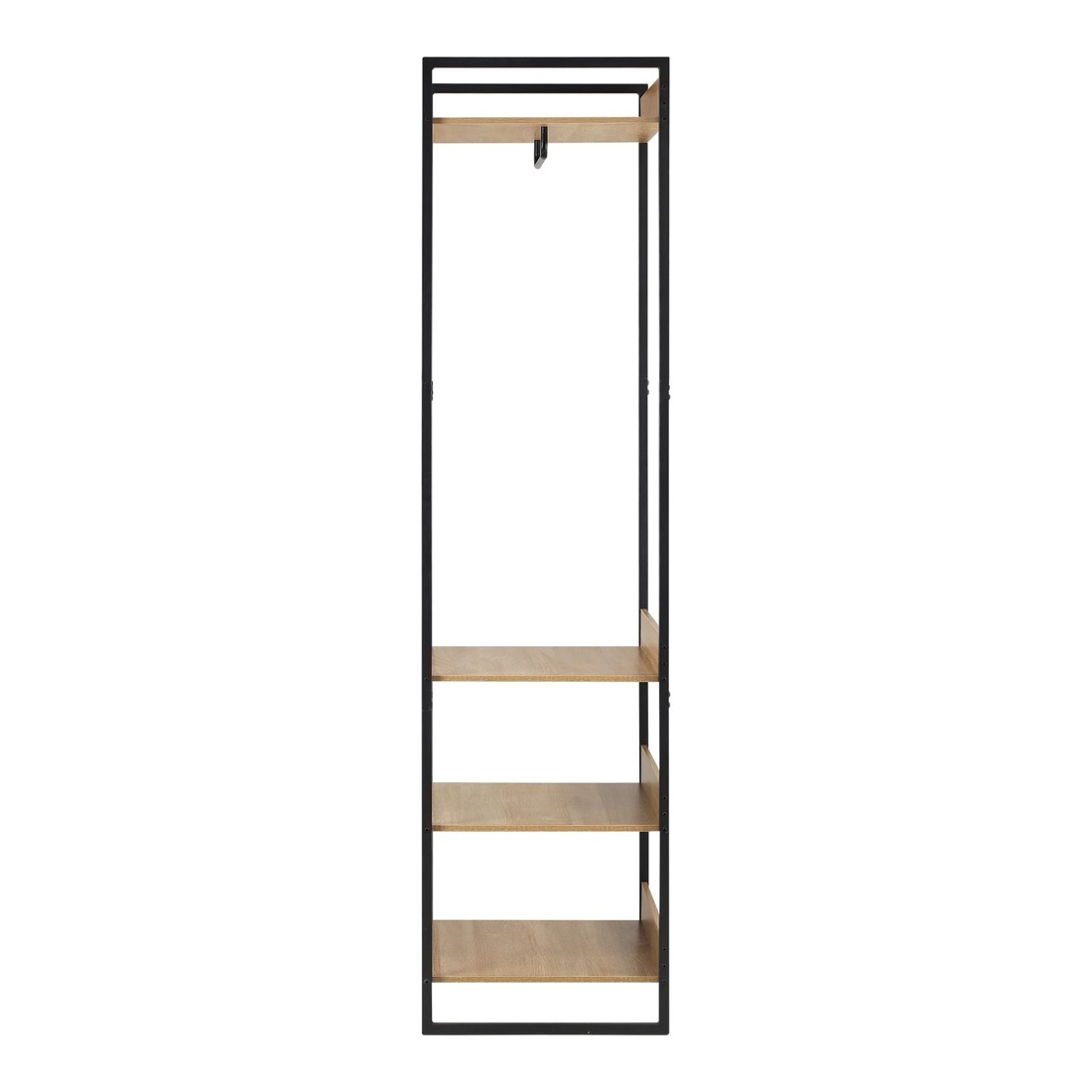8 Oikiture Clothes Rack Open Wardrobe Garment Coat 4 Shelves Hanging Rail Metal
 - Natural, 8 of 10