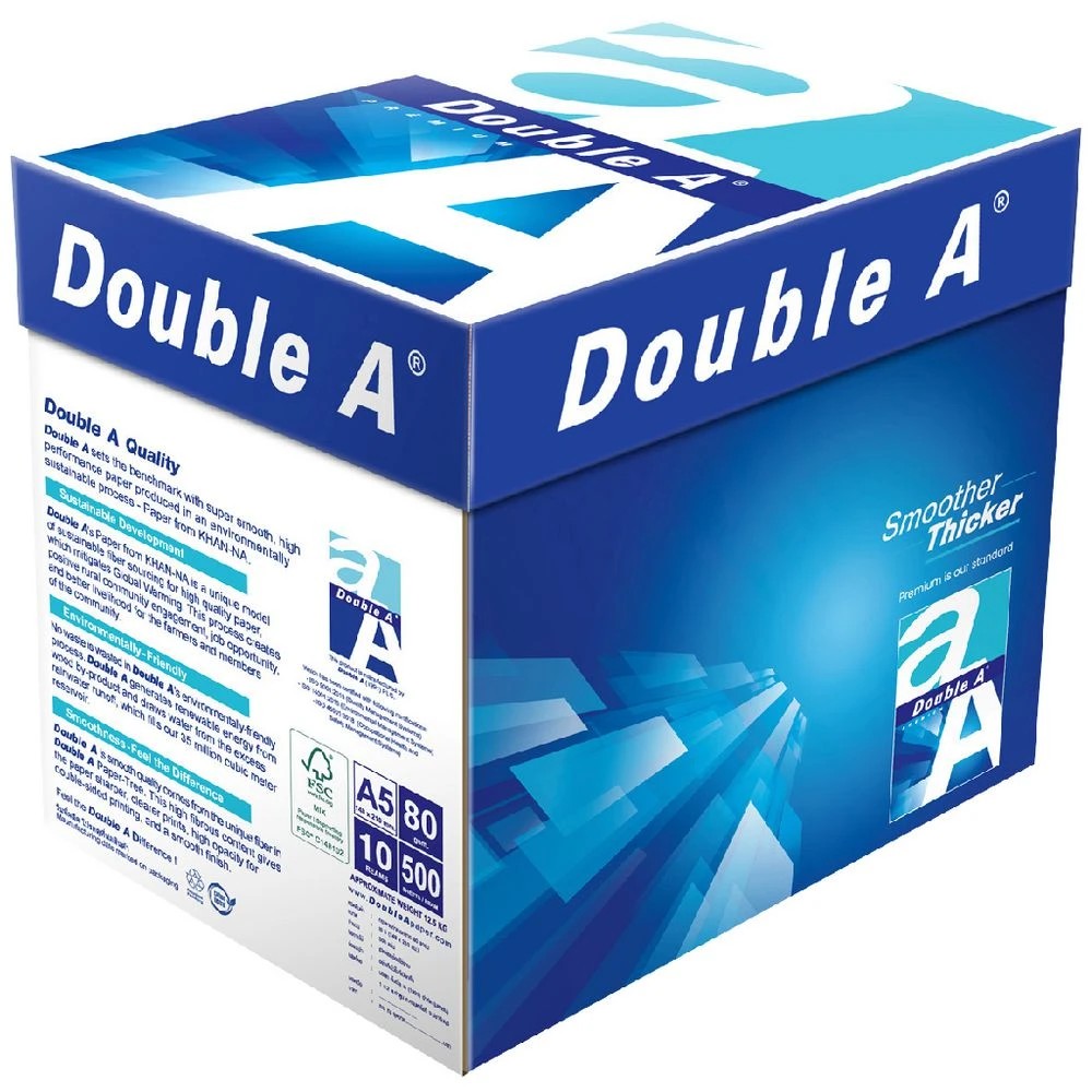 1 Double A 80gsm A5 Copy Paper 10 Ream Carton, 1 of 2