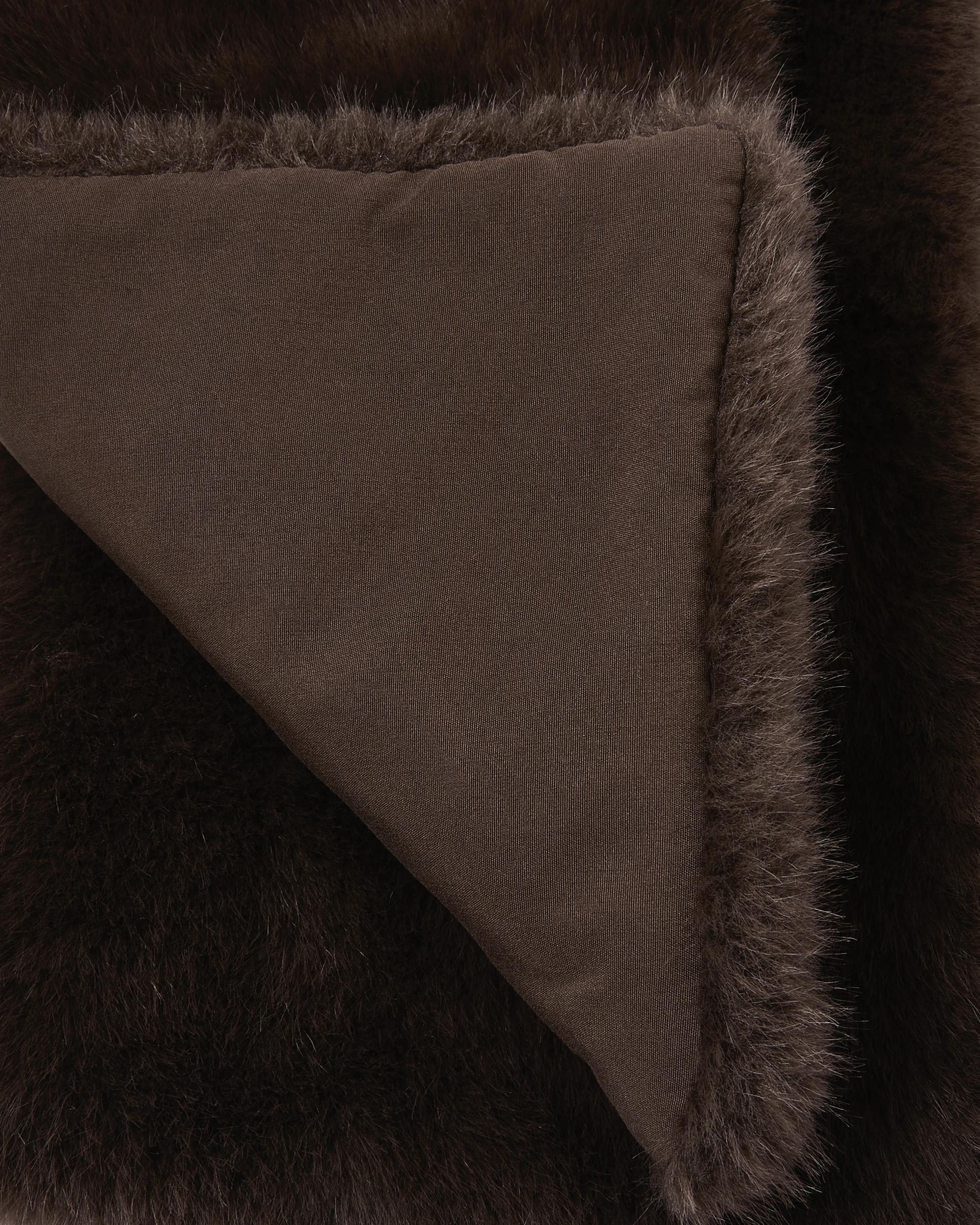 2 Faux Fur Scarf Brown, 2 of 3