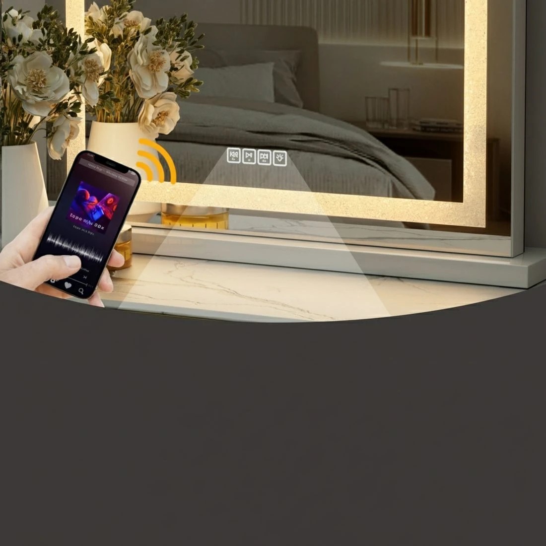 4 Embellir tooth Makeup Mirror 58x80cm Hollywood Vanity with LED Light Crystal - Multi, 4 of 6