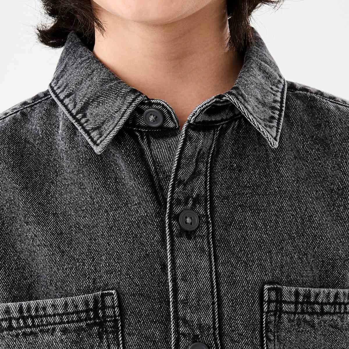 4 Denim Utility Overshirt Black Wash, 4 of 10