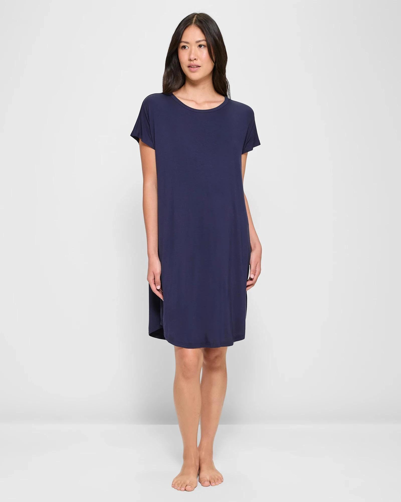 2 Target Soft Comfort Bamboo T-Shirt Nightie NAVY BLUE, 2 of 5