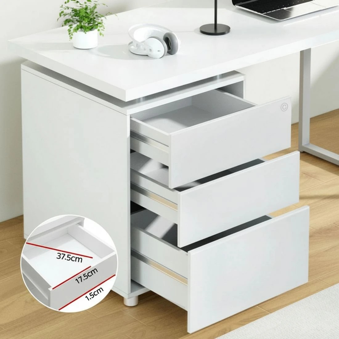 7 Artiss Computer Desk Drawer  140CM - White, 7 of 7