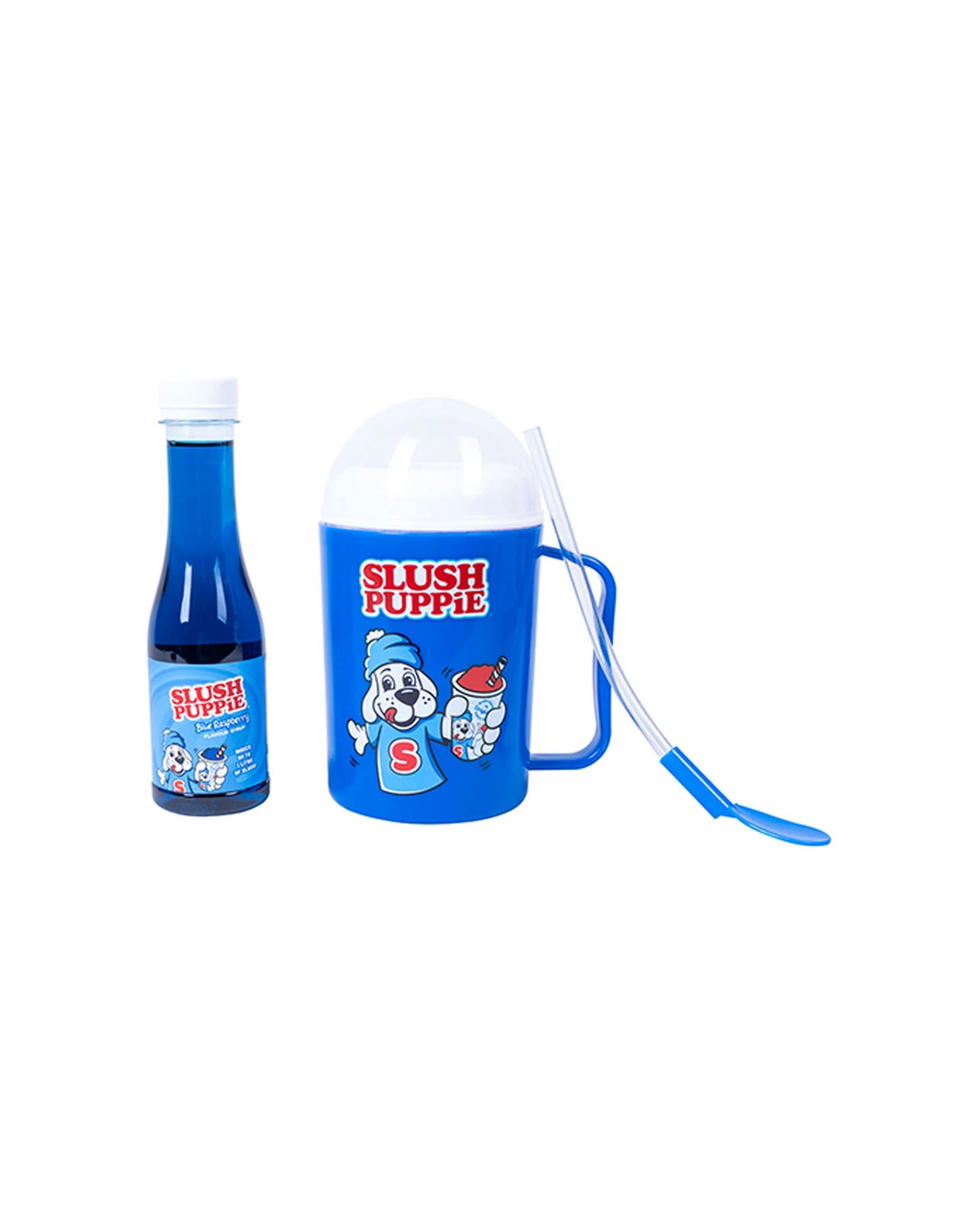 2 Slush Puppie Making Cup And Blue Raspberry Syrup Frozen Cold Drink Set W/straw
 - Blue, 2 of 3