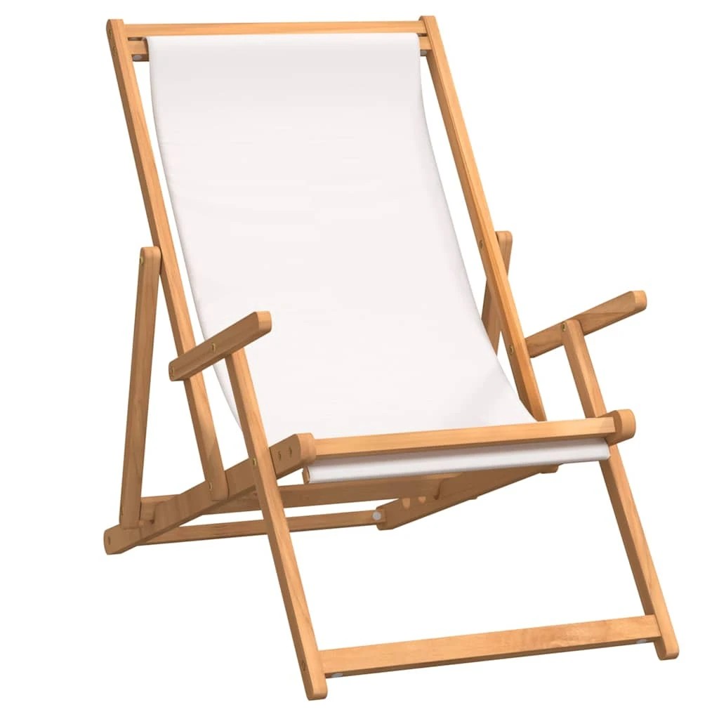 2 vidaXL Beach chair Foldable - Beige, 2 of 9