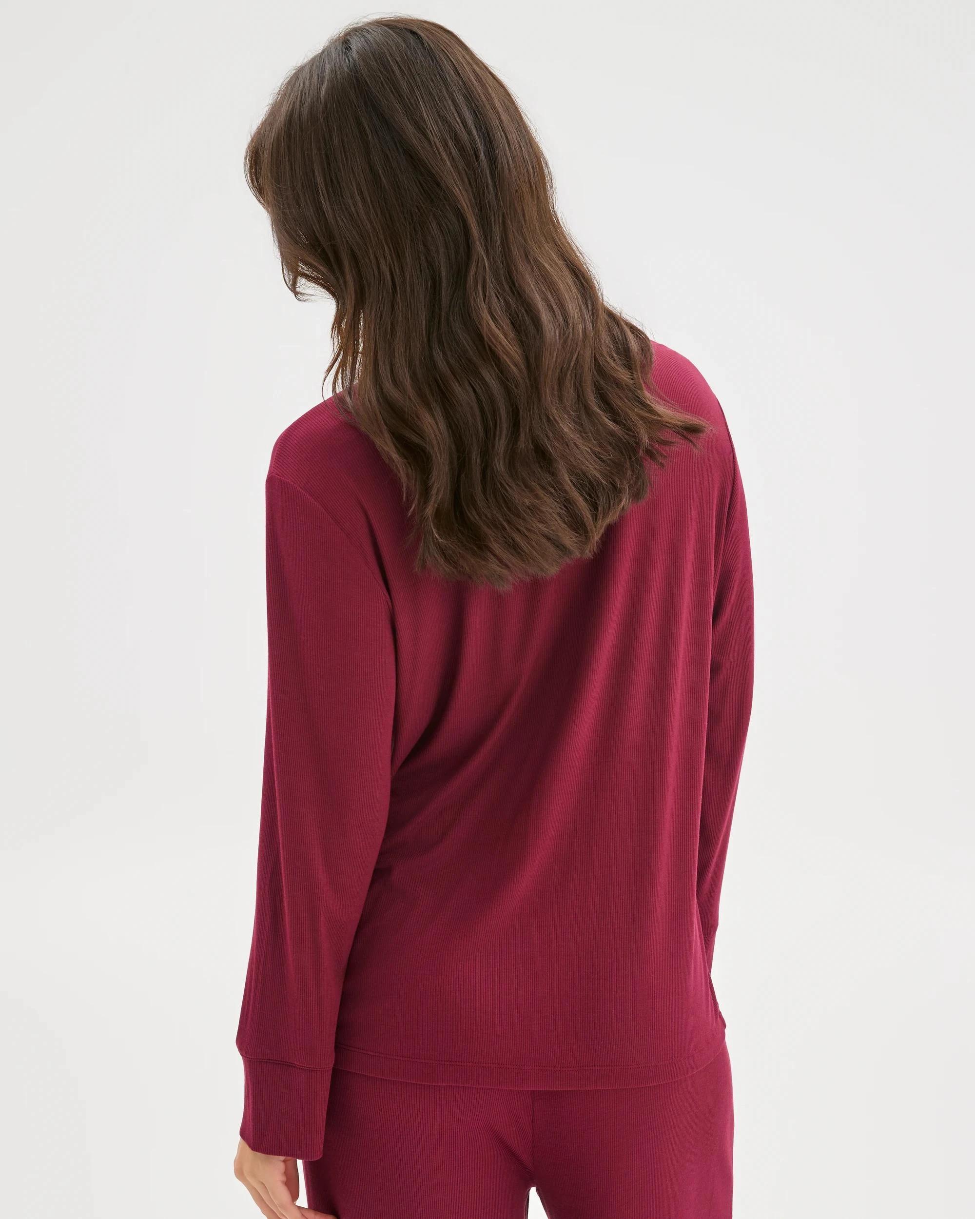 6 Target Woman Long Sleeve Rib Pyjama Shirt ZINFANDEL, 6 of 6