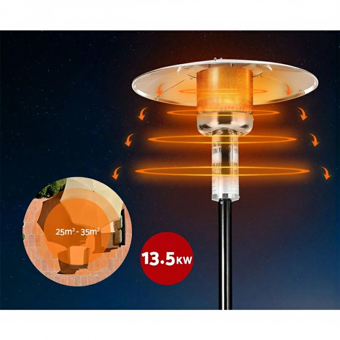 6 Devanti Outdoor Gas Patio - Black, 6 of 8