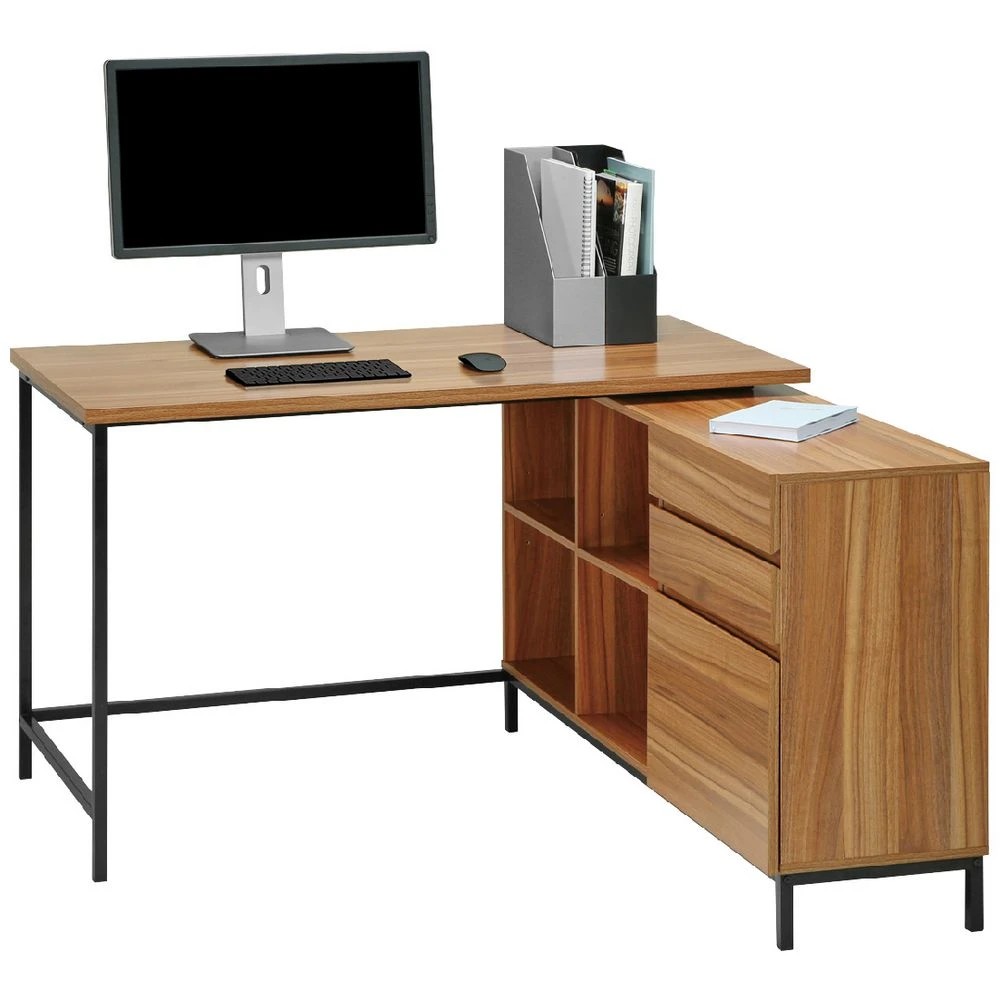 3 Stockholm 1200 x 1200mm Workstation Walnut Black Desks, Tables and Workstations, 3 of 10