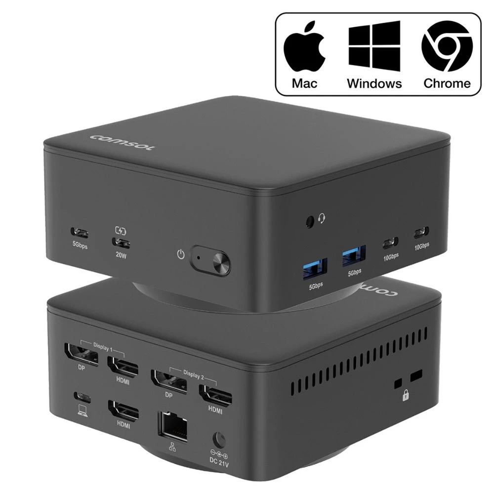 1 Comsol Triple 4K HDMI+DP Docking Station, 1 of 9