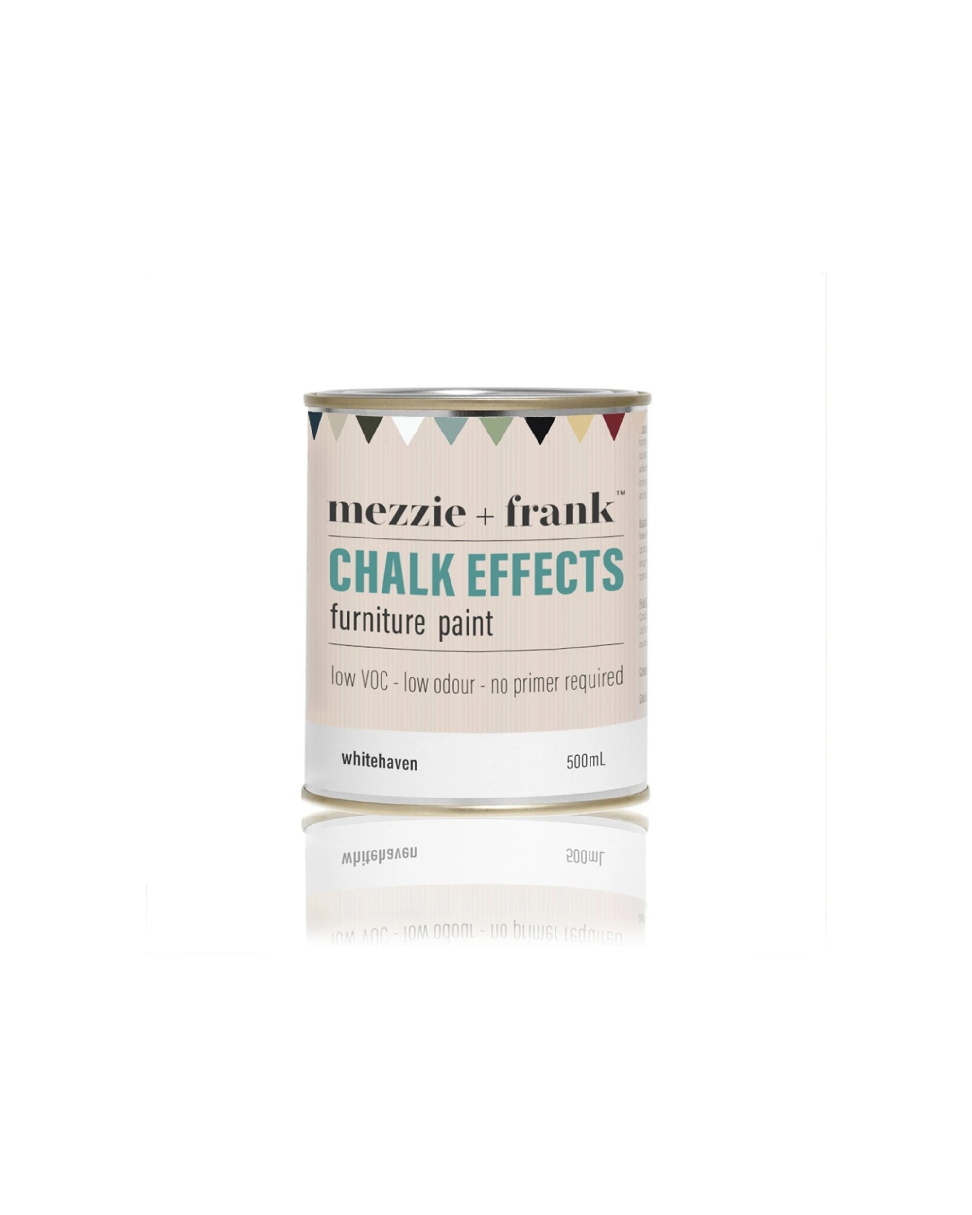2 Mezzie+Frank Chalk Effect 0.5L Interior Water Based Furniture Paint Whitehaven - White, 2 of 4