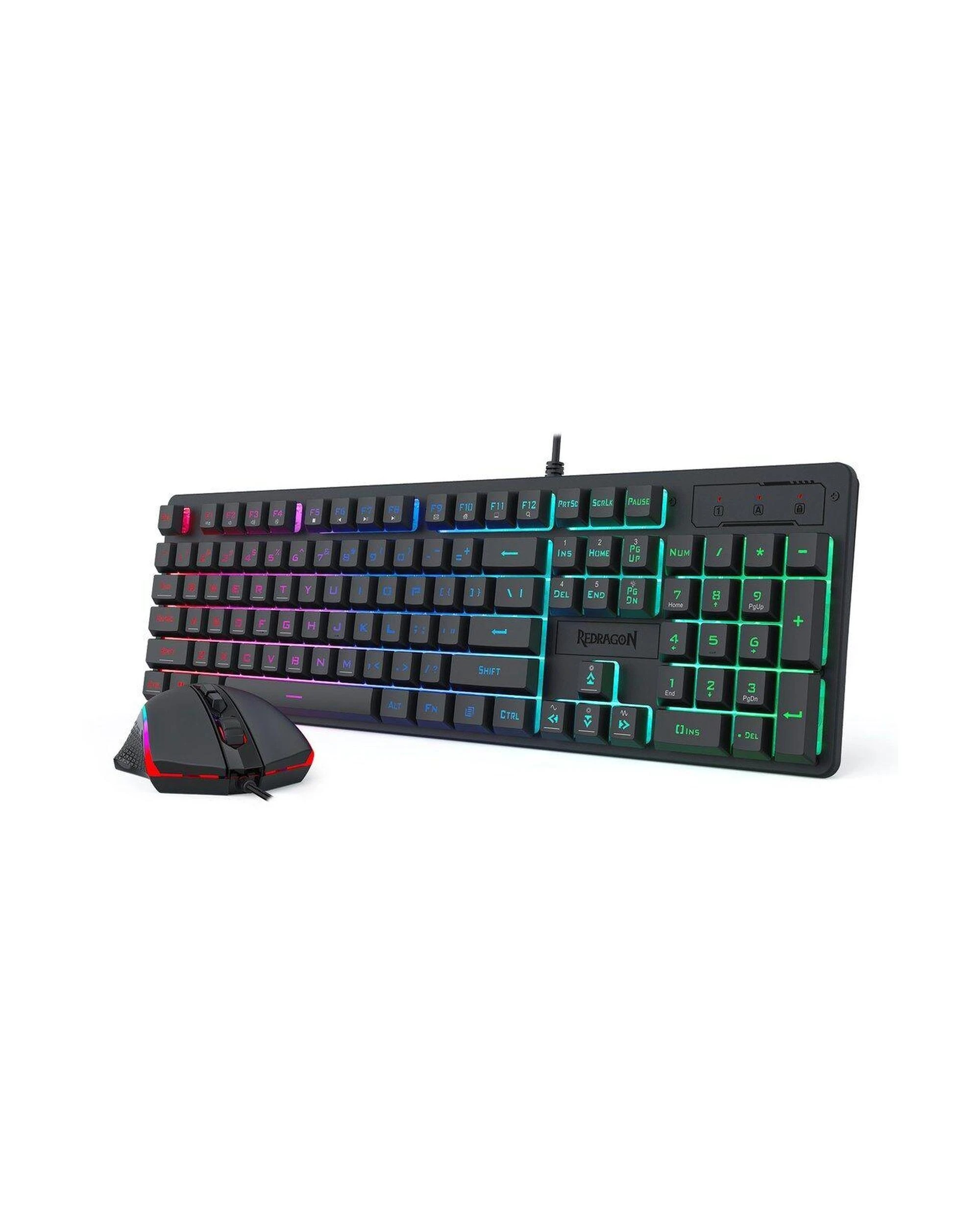 6 Redragon S107RGBBA Black Full Size RGB Membrane Keyboard Mouse Combo, 6 of 7