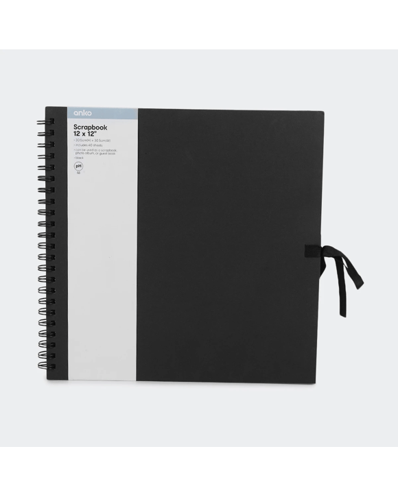 12in. x 12in. Scrapbook - Black