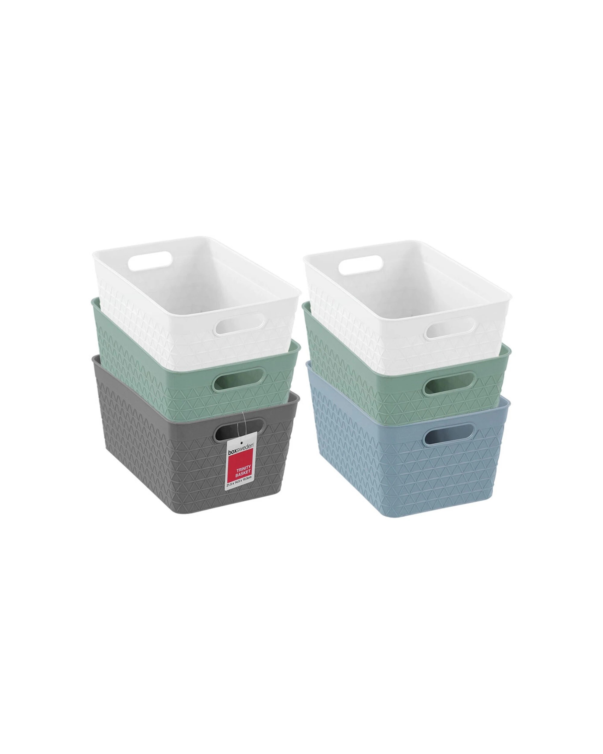 1 Boxsweden 6PK Trinity Basket Storage 21.5x14.5cm - Multi, 1 of 5