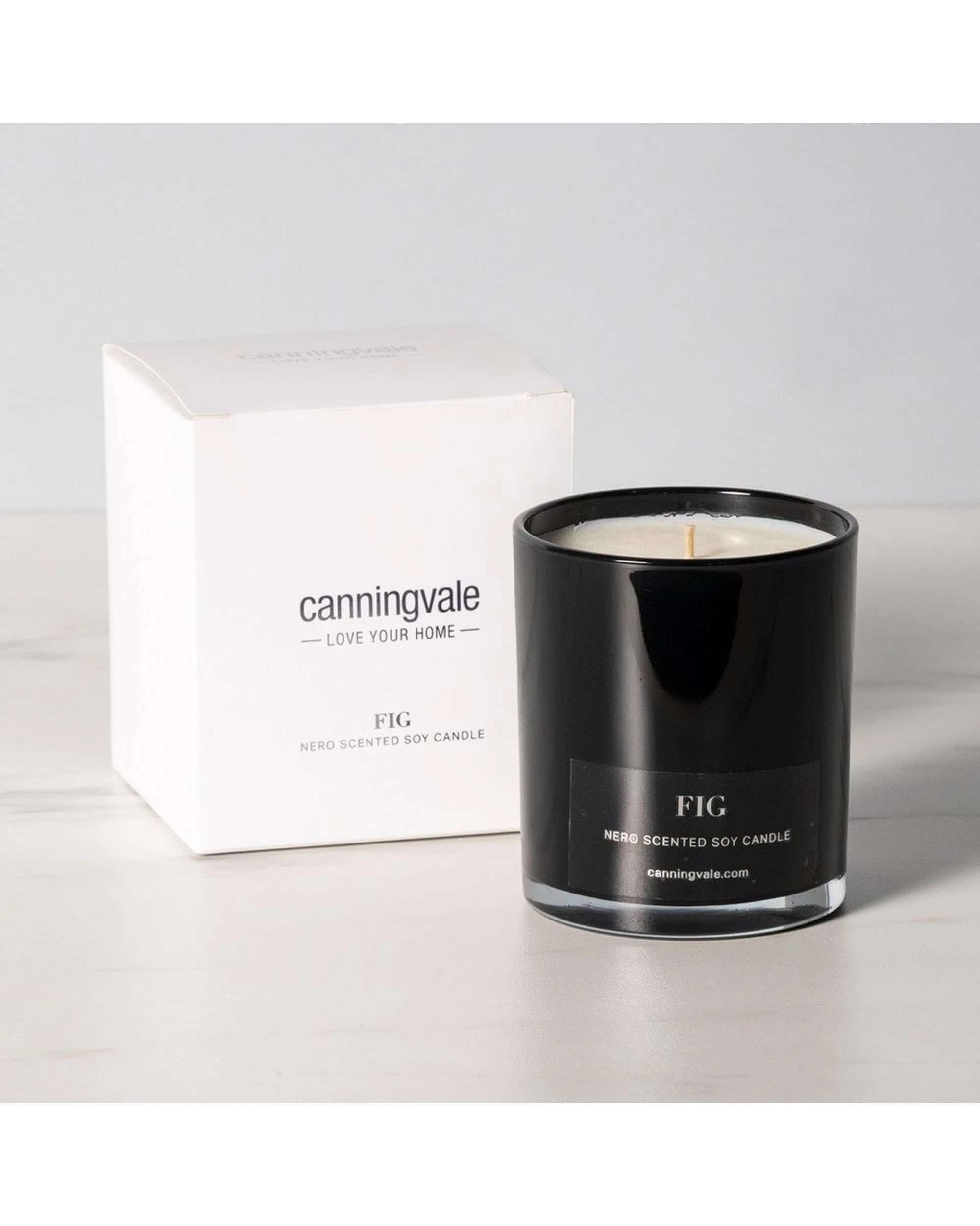 2 Canningvale Fig Nero Medium 9cm Scented Soy Wax Candle - Black, 2 of 3