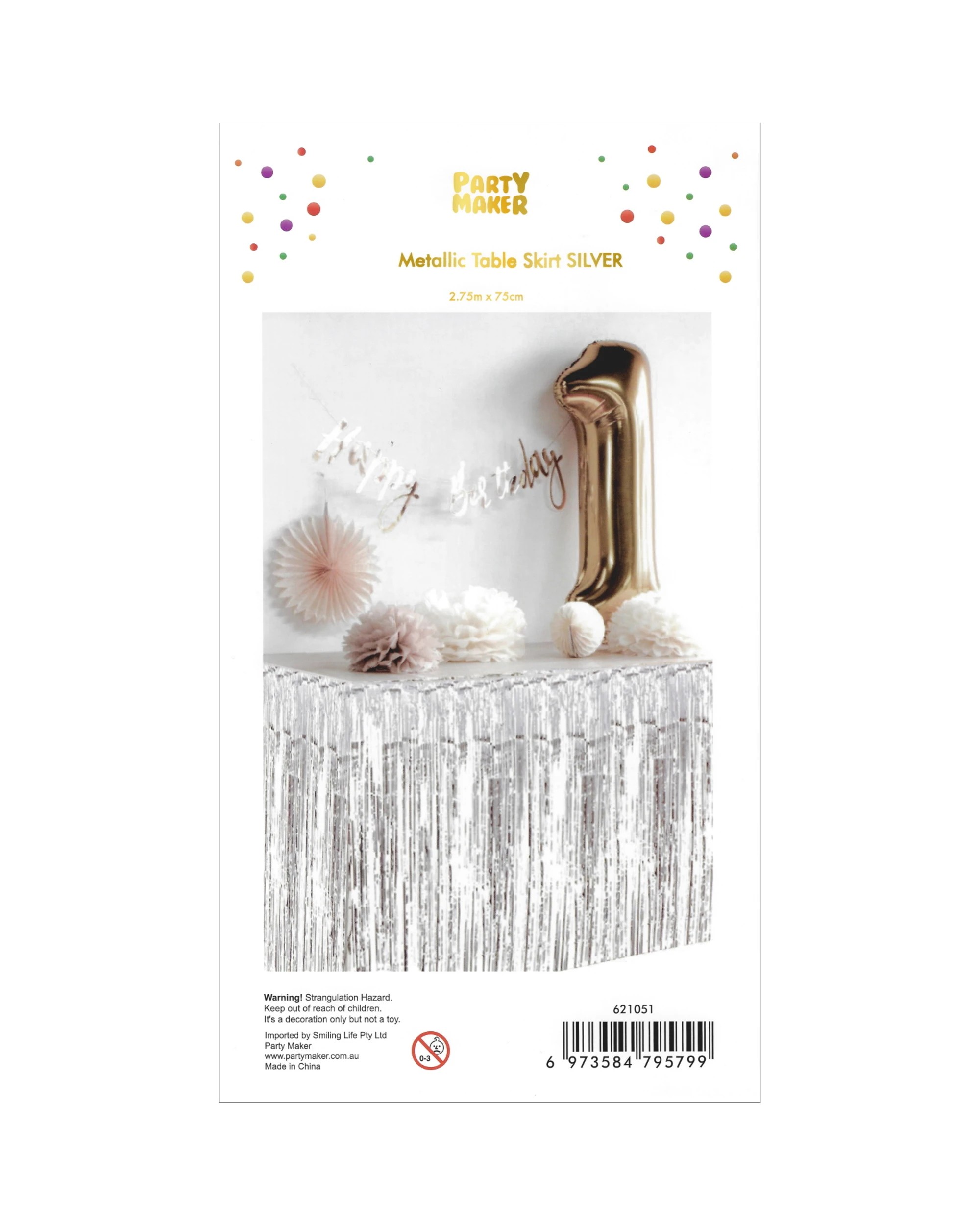 2 Partyrama Metallic Silver Table Skirt - Silver, 2 of 2