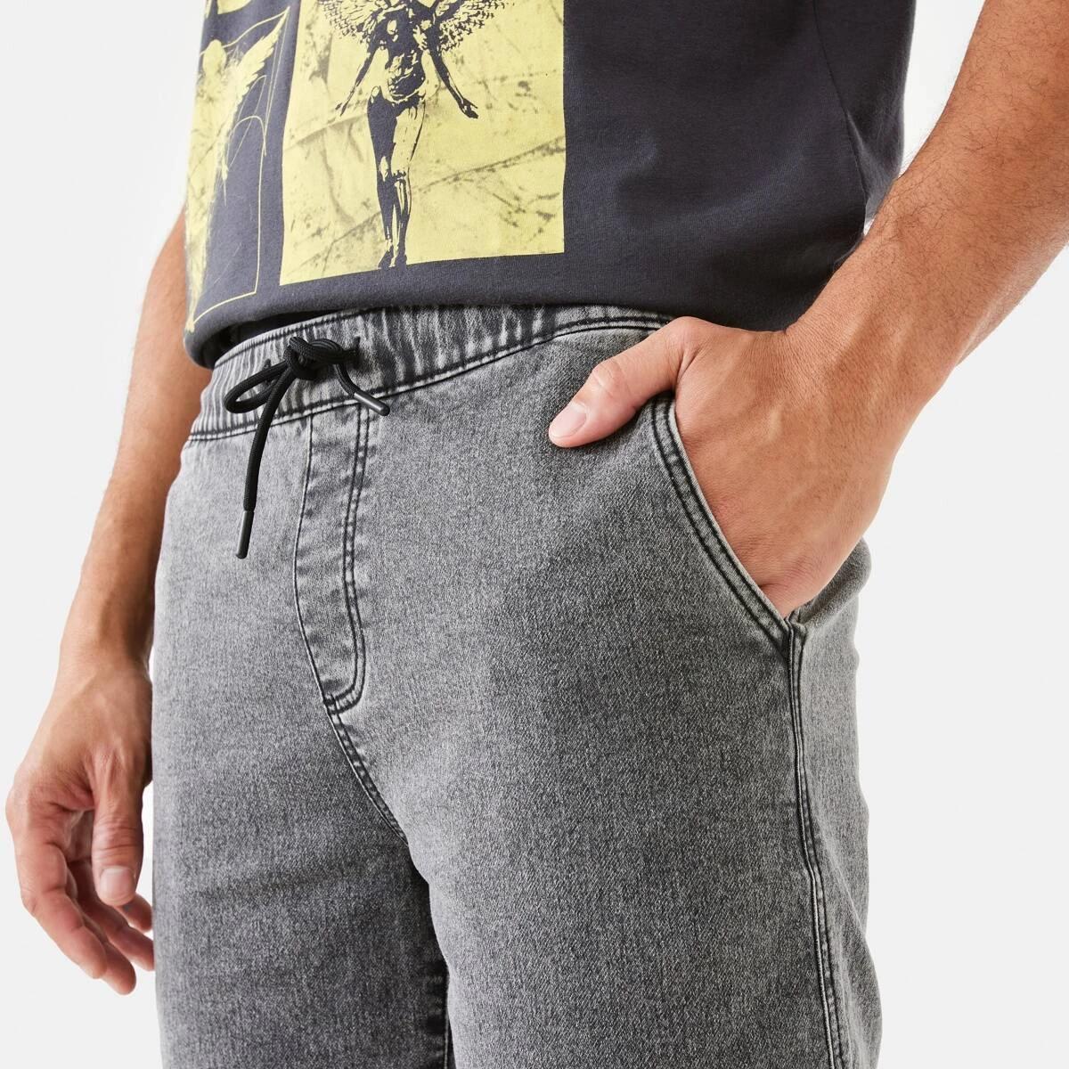 6 Denim Jogger Shorts VINTAGE BLACK, 6 of 7