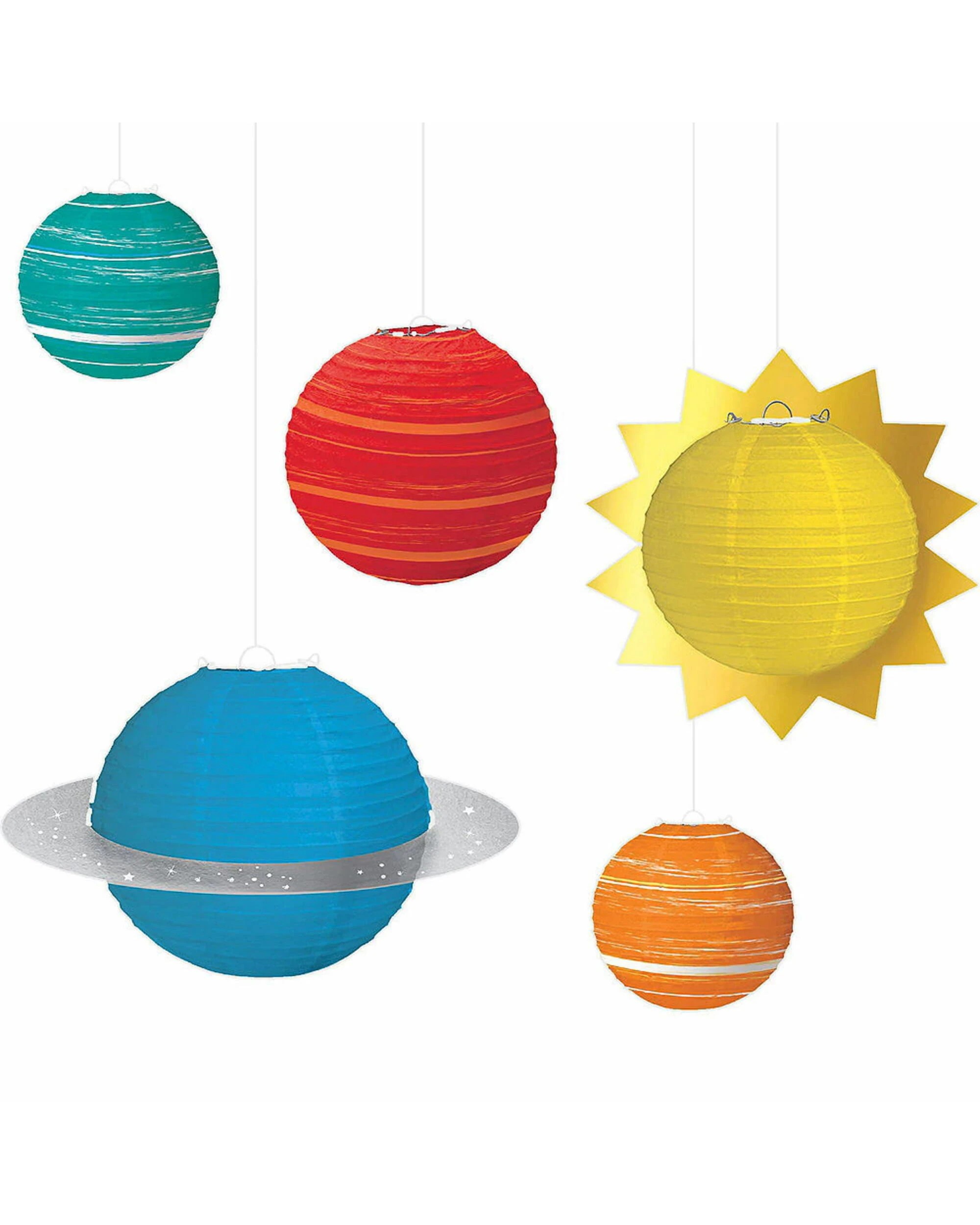 1 Amscan Blast Off Birthday Paper Lanterns Pack of 5, 1 of 1