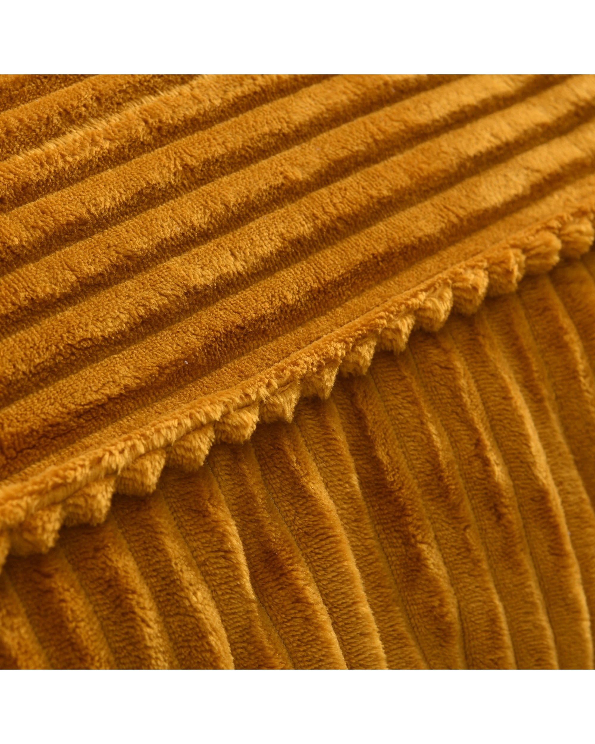 4 Cadence & Co. Wilde Ribbed Luxe Fleece Bean Bag Lounge Cover - Mustard, 4 of 7