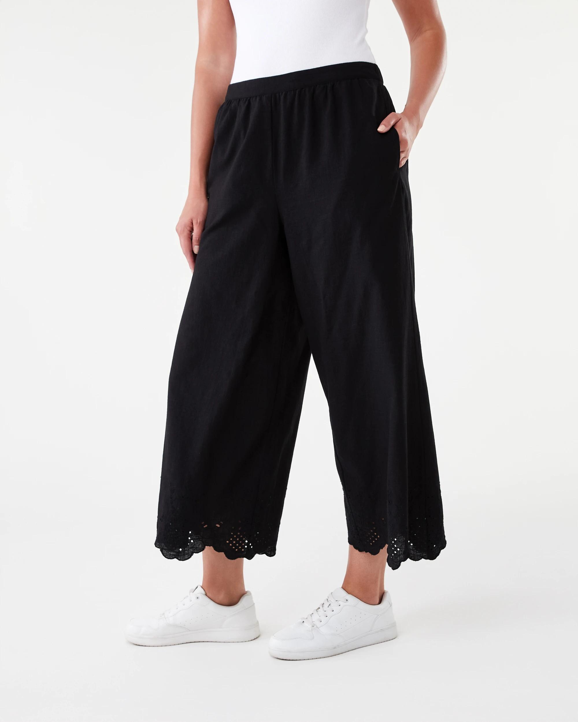 2 Embroidered Hem Pants Black, 2 of 6