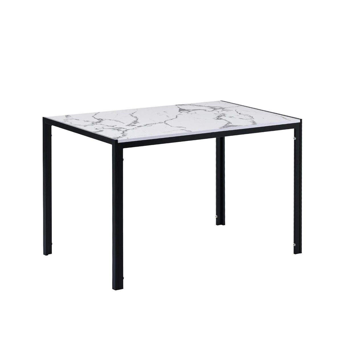 4 Ausway Marble Dining Table Set 4 Chairs Faux Marble Large Glossy Desk, 4 of 7