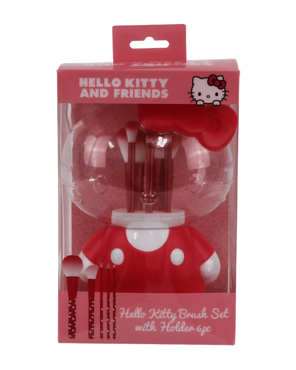 6 Piece Hello Kitty and Friends Brush Set with Holder