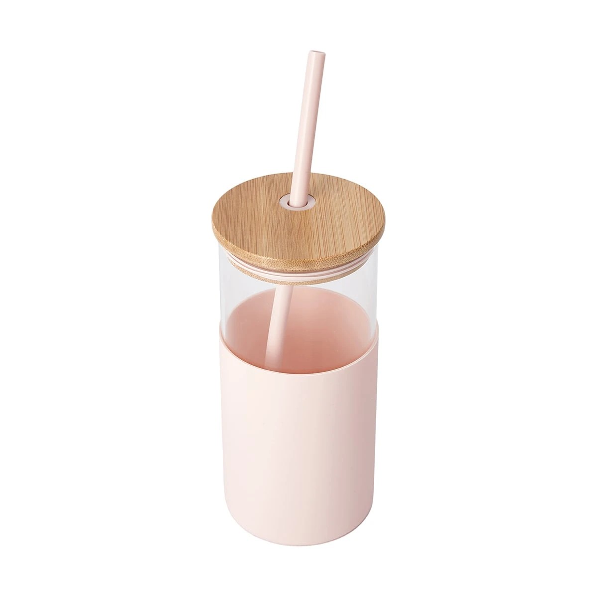 2 Pink Bamboo Lid Smoothie Jar, 2 of 4
