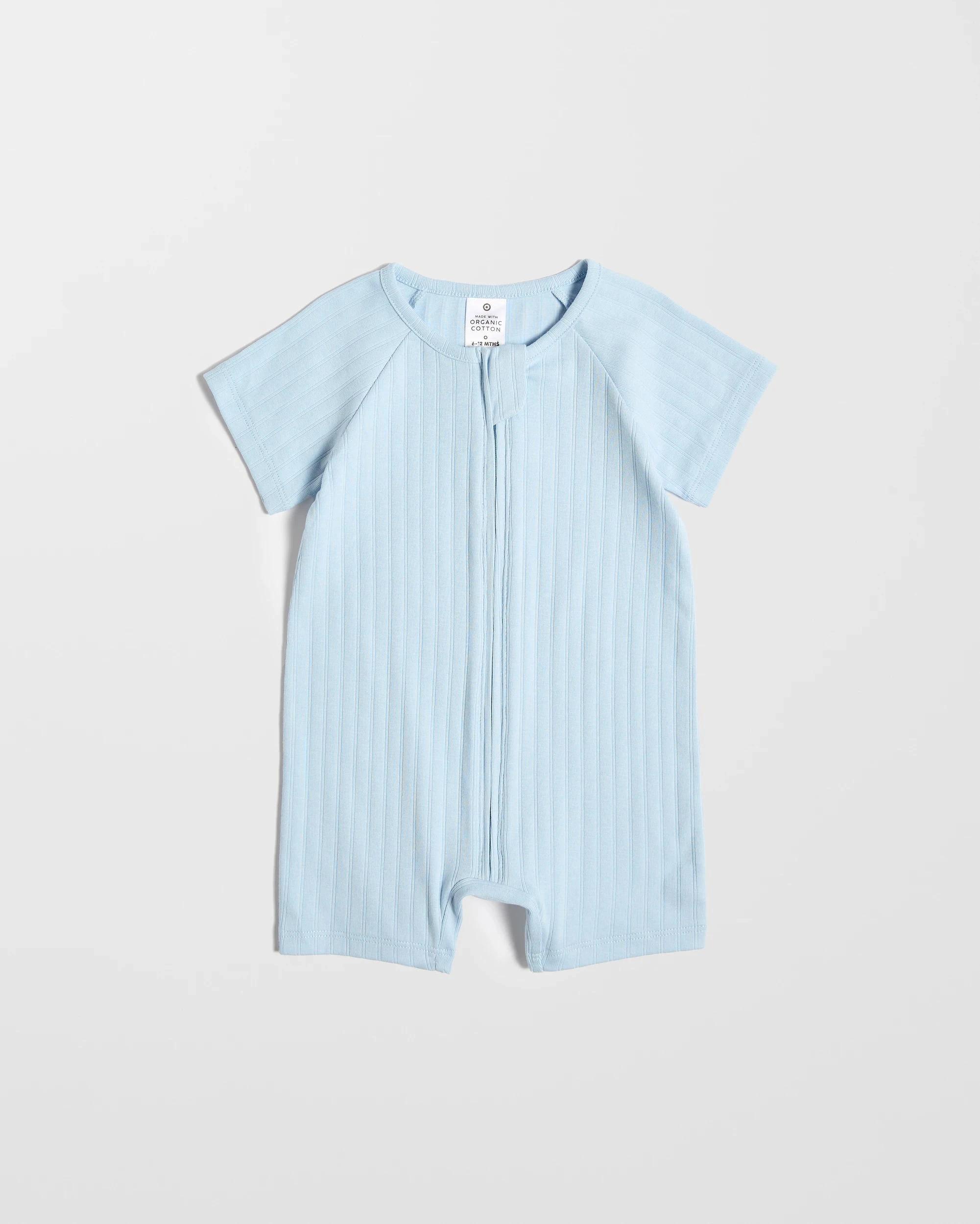 4 Target Baby Baby Organic Cotton Zip Romper 2 Pack LEMONS BLUE & CREAM STRIPE/BLUE, 4 of 5