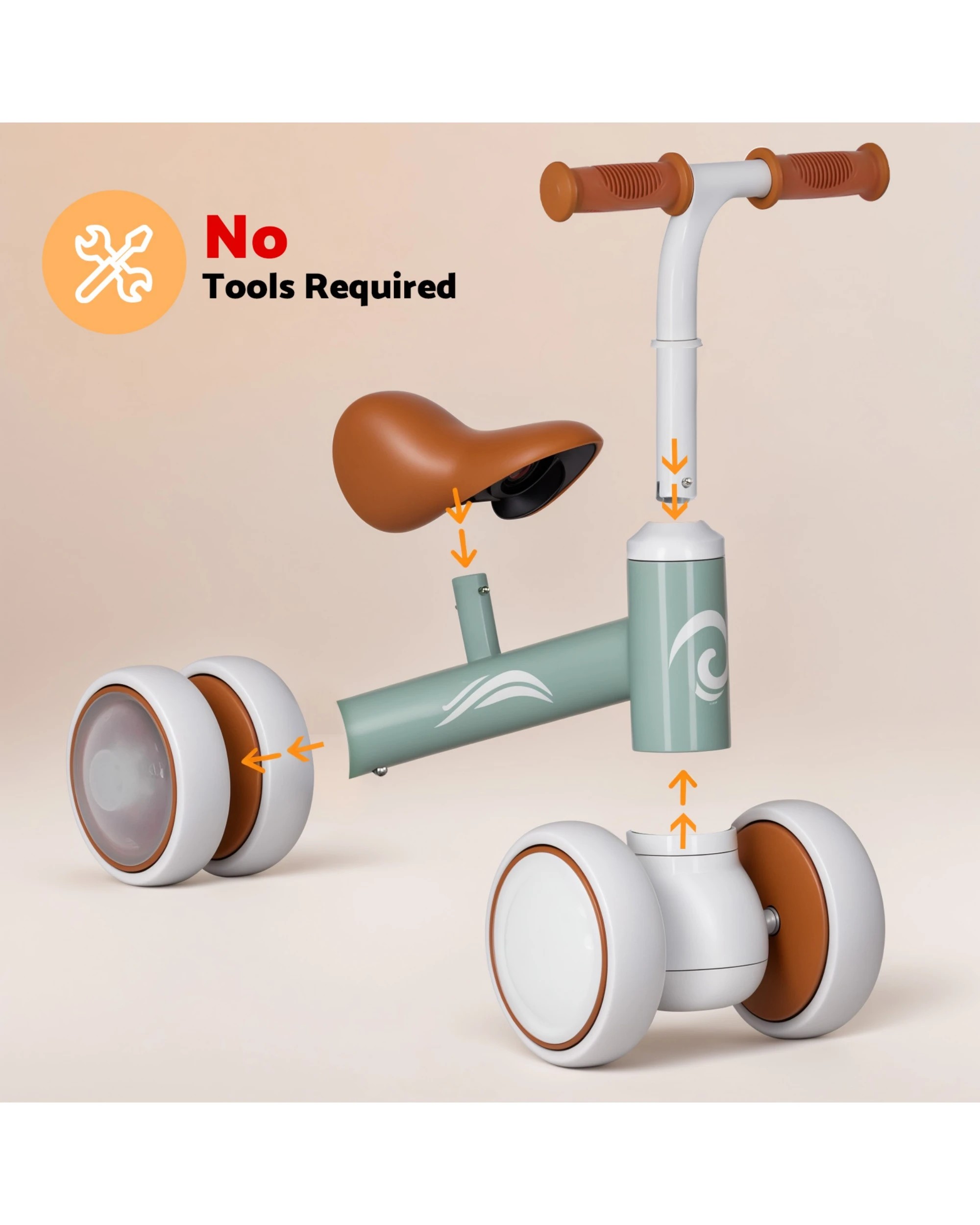 10 Advwin Baby Balance Bike w/Colorful Lighting Wheels Toddler No Pedal Push Bicycle Ride on Toy for 12-36 Month Green, 10 of 10